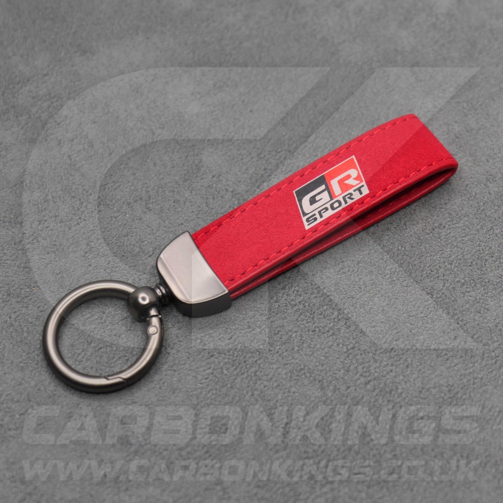 Toyota GR Gazoo Racing Suede Key Ring Chain Yaris Supra Corolla Premium Stitched