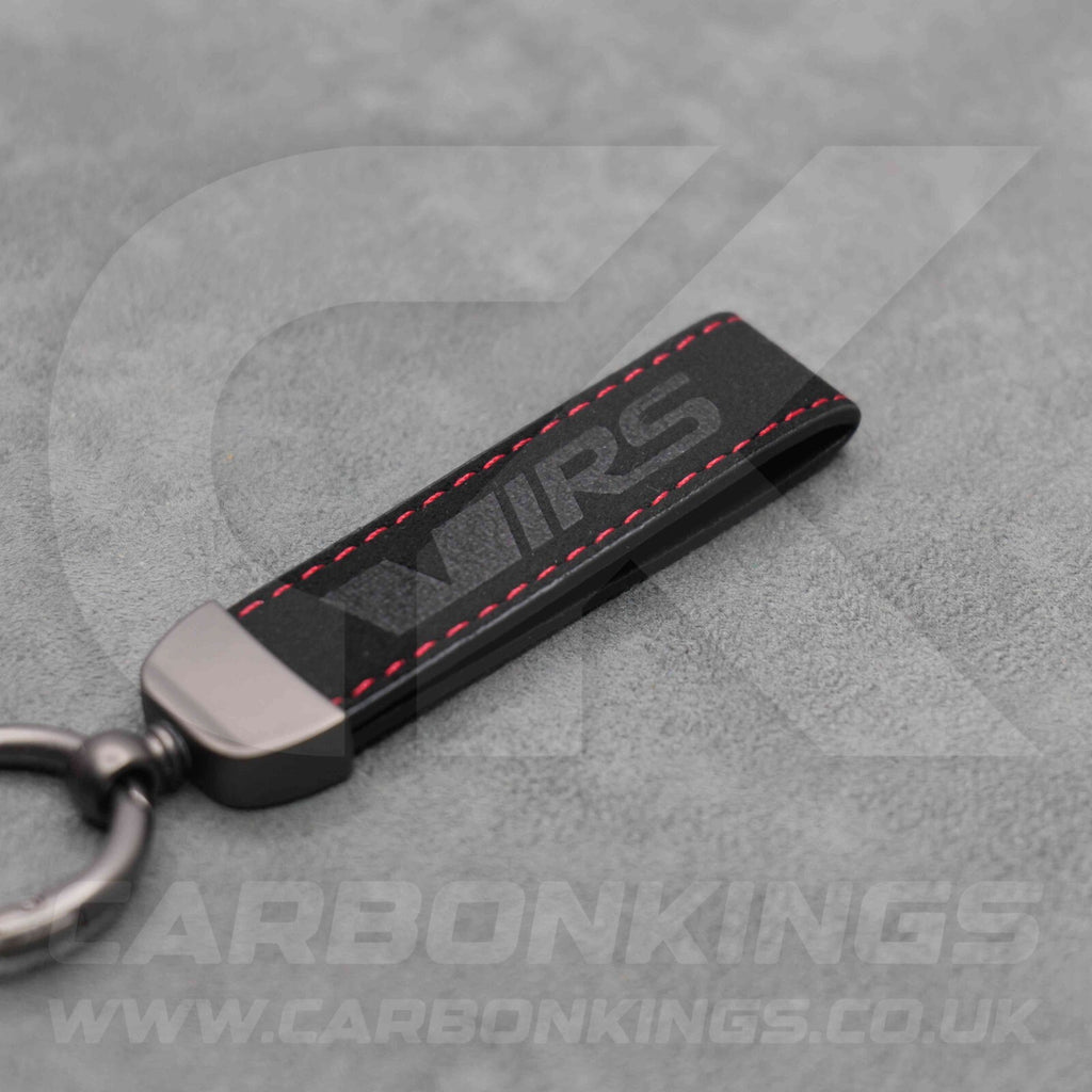 Skoda VRS Black Suede Key Ring Chain Alcantara Octavia Elroq Enyaq Kodiaq