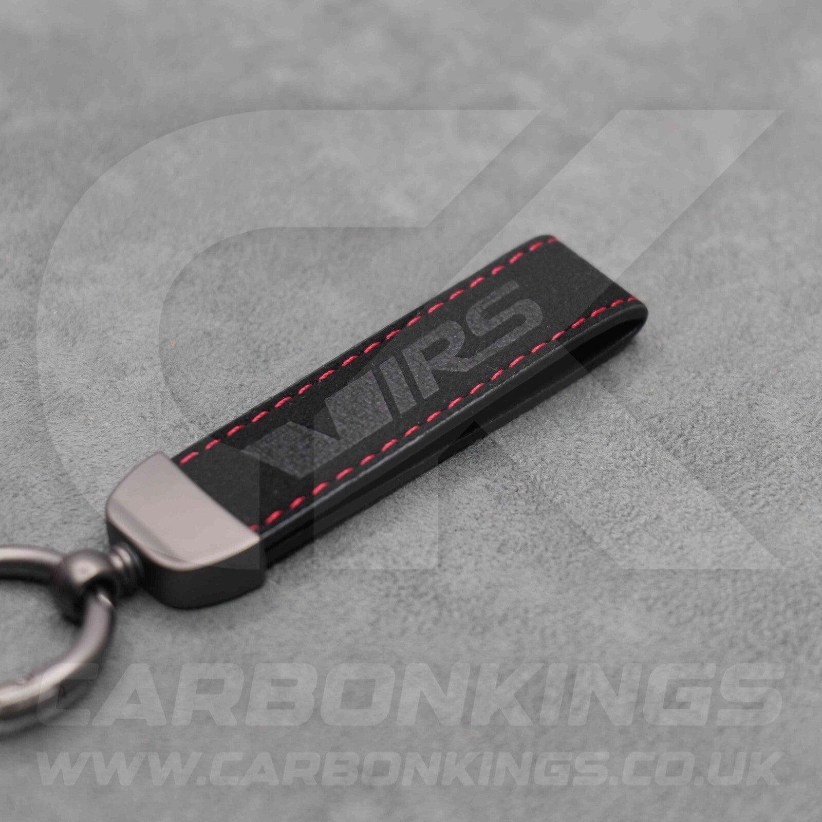 Skoda VRS Black Suede Key Ring Chain Alcantara Octavia Elroq Enyaq Kodiaq
