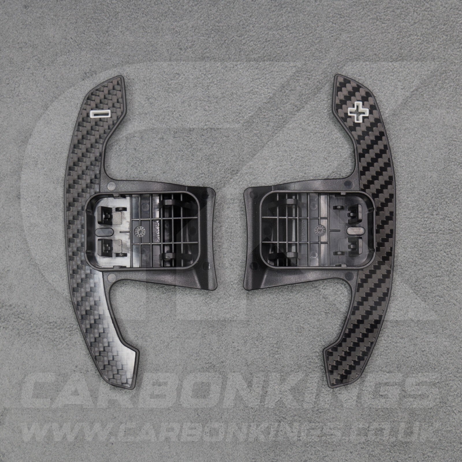 BMW Carbon Fibre / White Gear Shifter Paddles F80 M3 F82 F83 M4 F87 M2 F30 G80