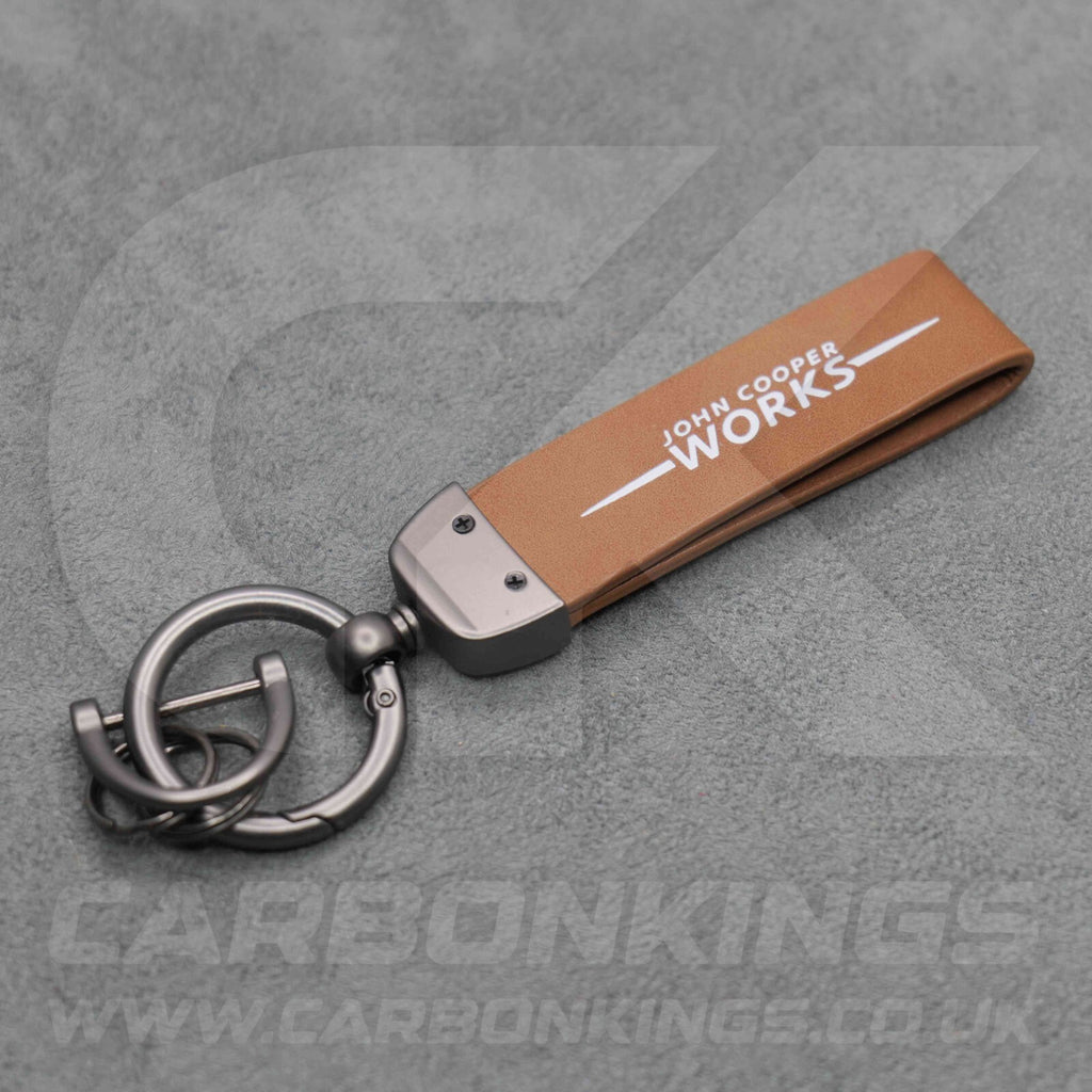 Mini JCW Leather Key Ring Chain John Cooper Works Premium Durable Cooper Clubman