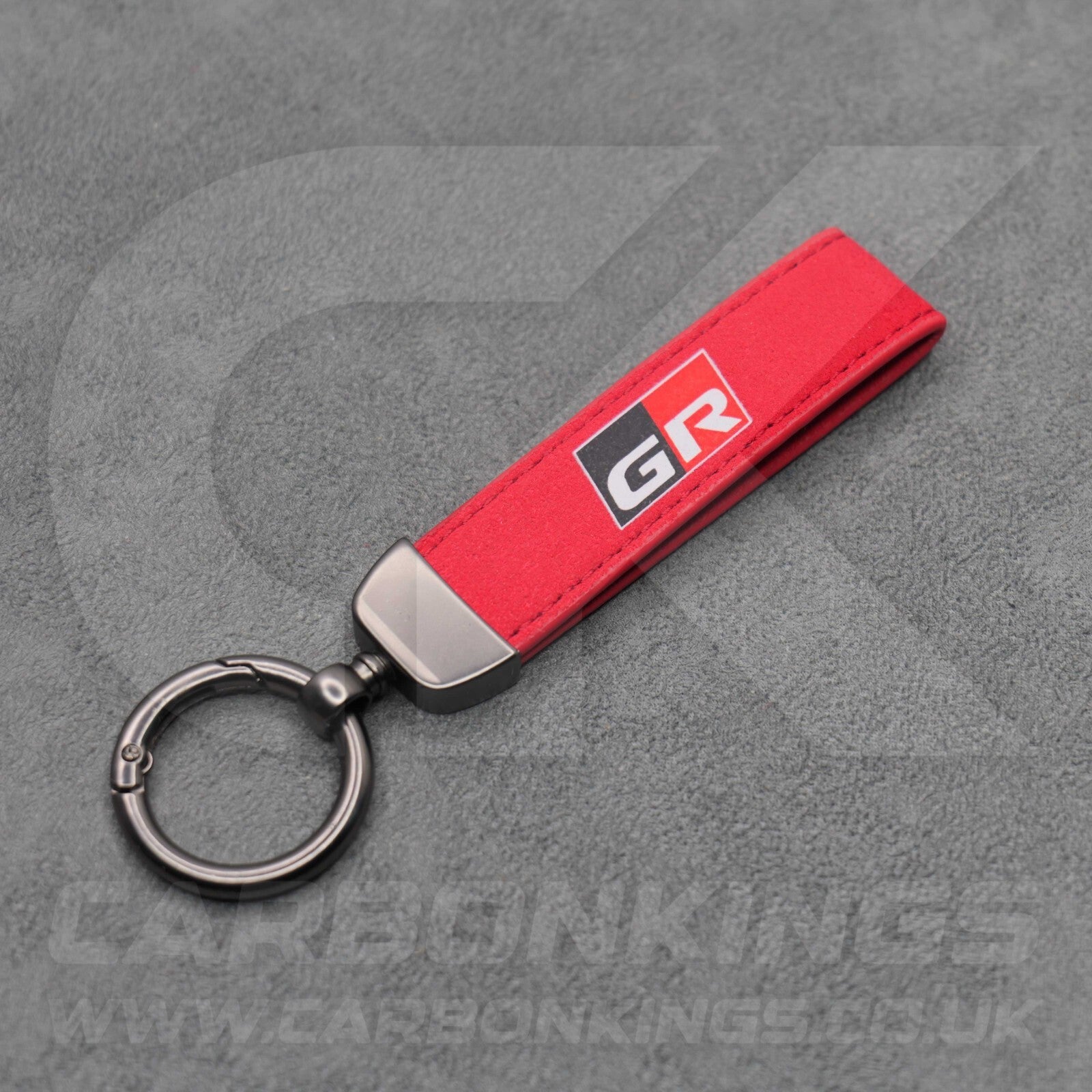 Toyota GR Gazoo Racing Suede Stitched Key Ring Chain Yaris Supra GR86 GT86