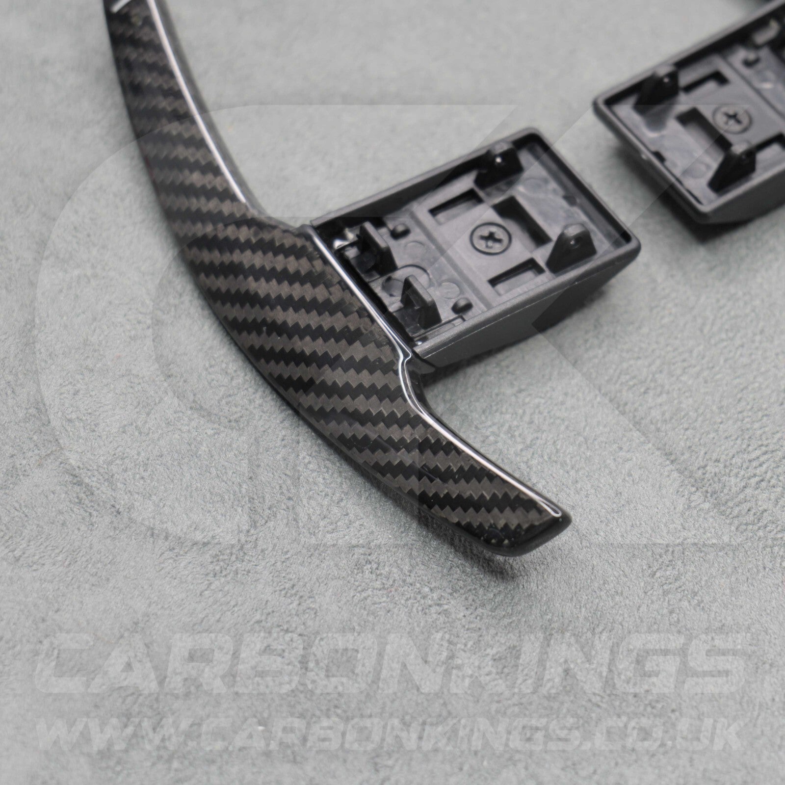 Carbon Fibre & White +/- Gear Paddle Shifters BMW F80 M3 F82 F83 M4 F87 M2 F30