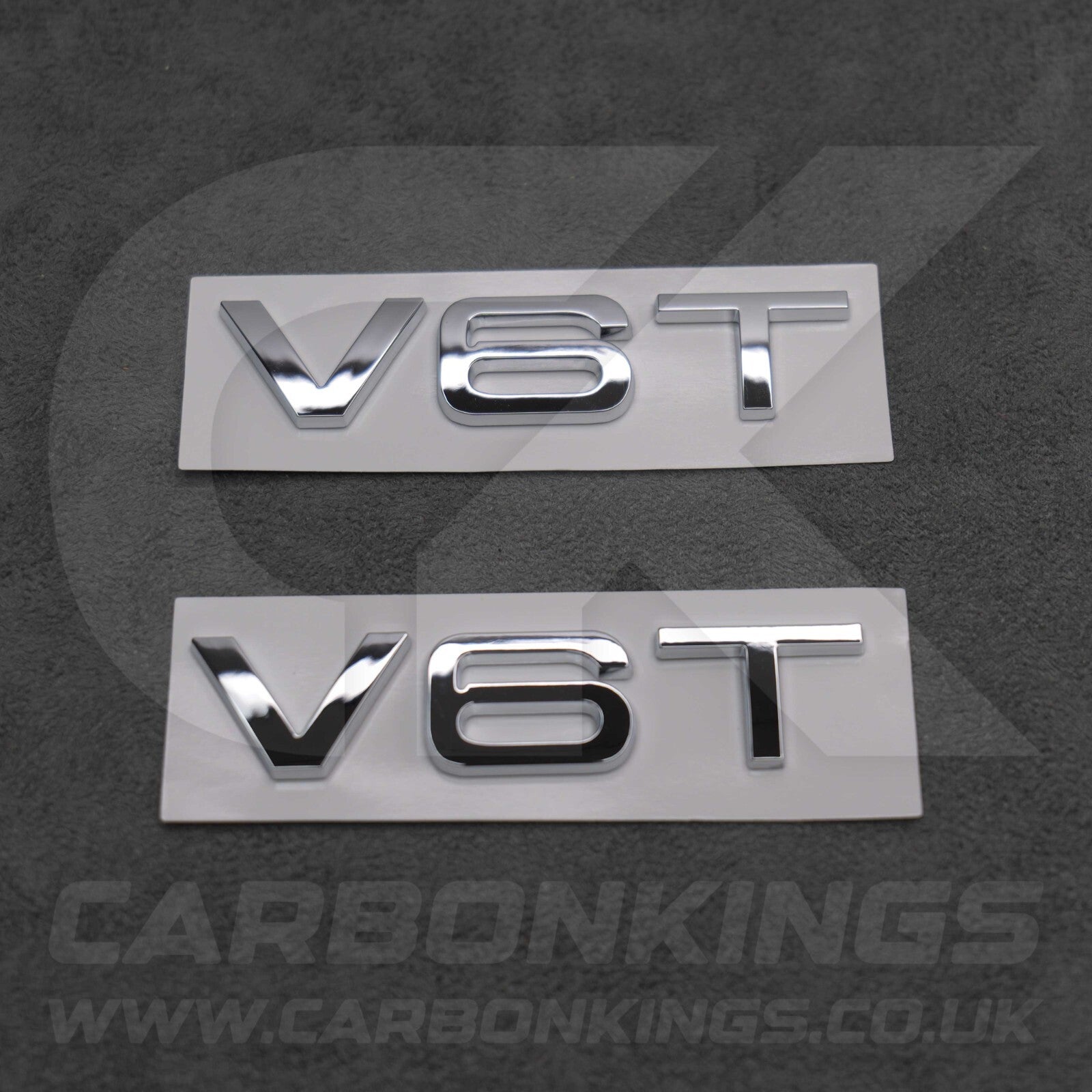 2x Chrome Silver V6T Side Wing Badge Emblems A4 A5 A6 A7 S3 S4 S5 S6 Q5 Q7