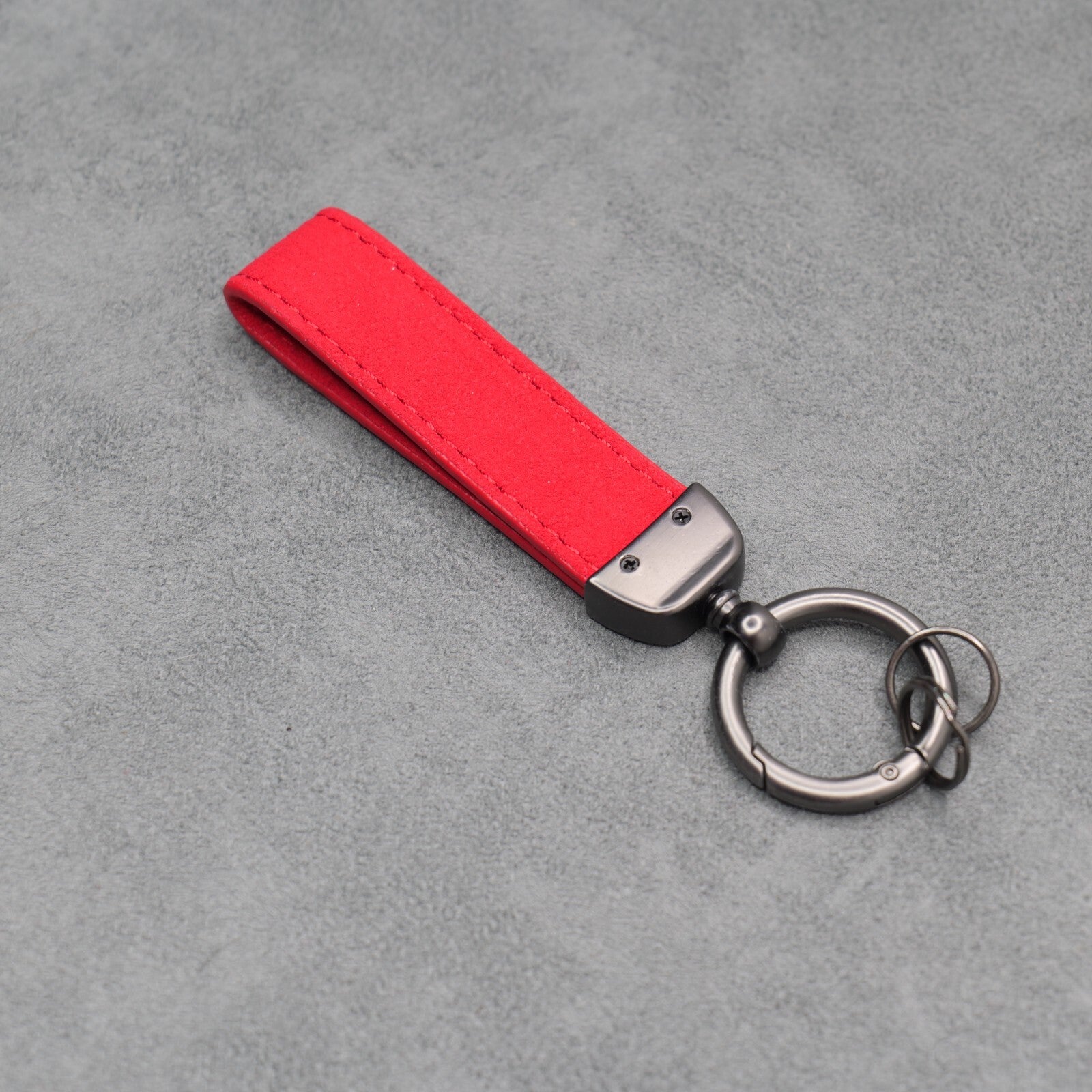 BMW M Performance Red Suede Key Ring Chain Alcantara Red Stitching Premium