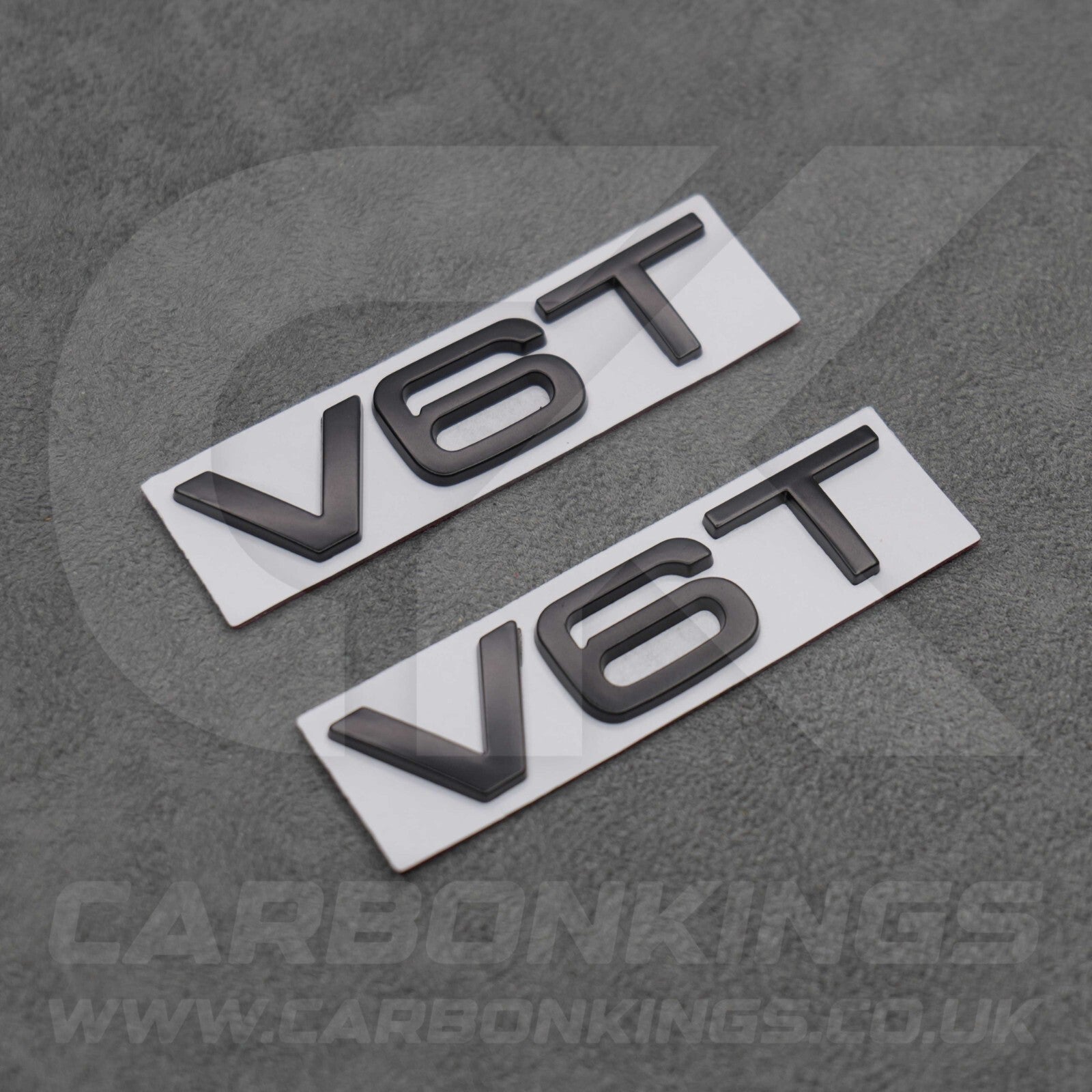 2x Matte Black V6T Side Wing Badge Emblems Audi A4 A5 A6 A7 S3 S4 S5 S6 Q5 Q7 V6