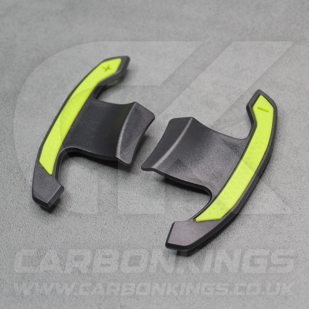 Toyota GR Supra Real Carbon Fibre & Yellow Gear Shifter Paddles J29/DB A90/A9
