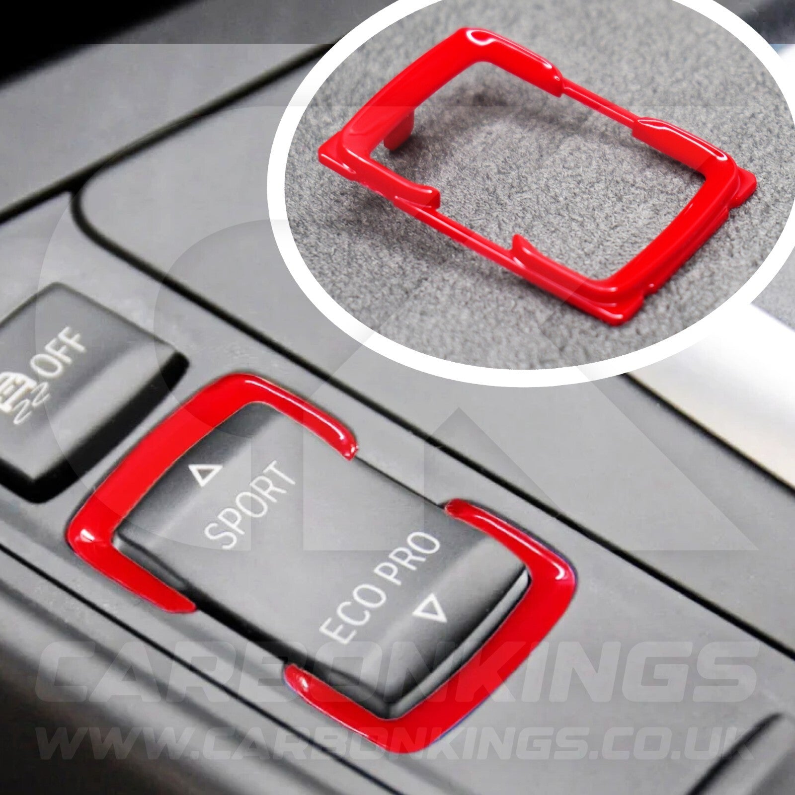 BMW Red Sport Eco Pro Centre Button Trim F20 F21 F22 F30 F32 F33 F36 i3 i3S
