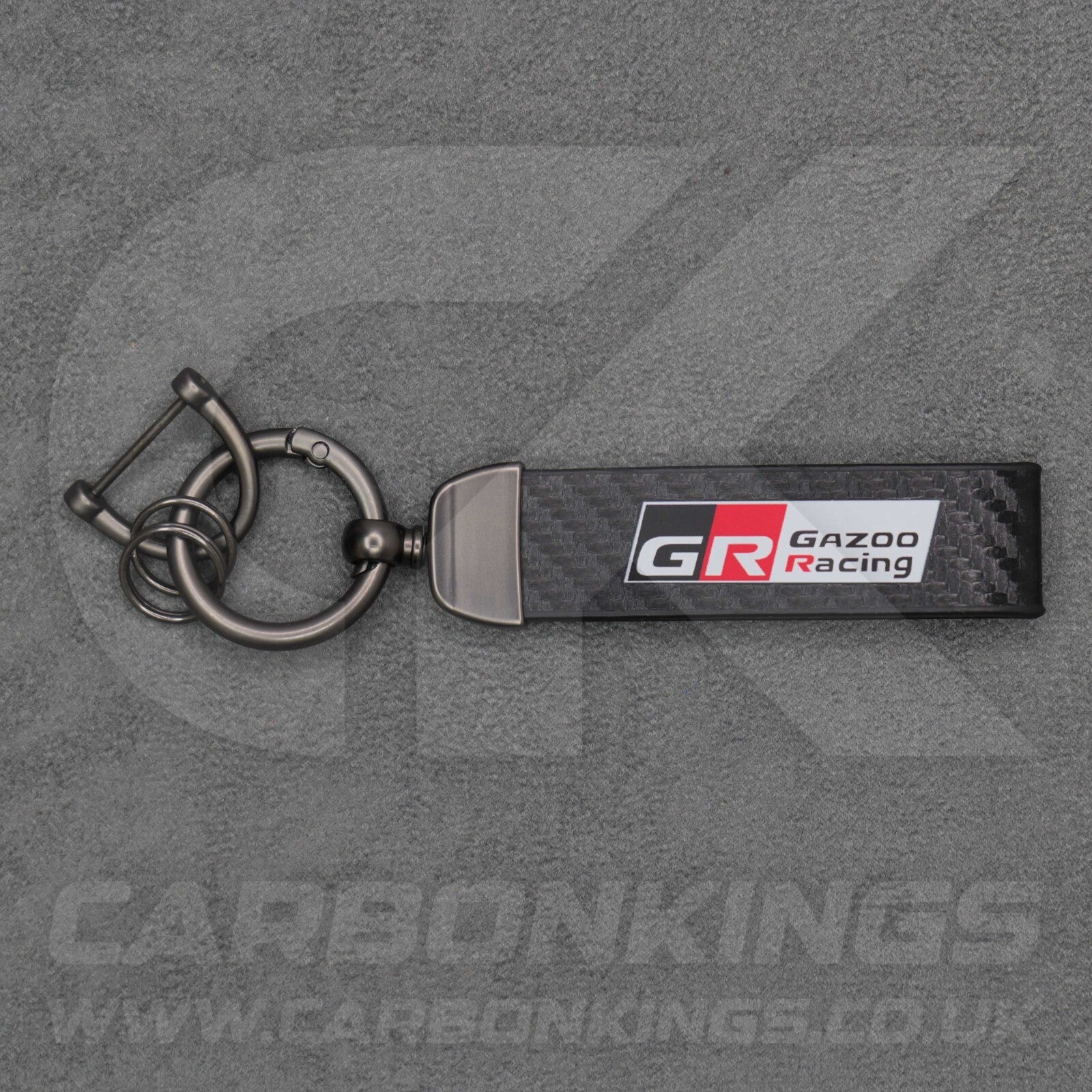 Toyota GR Gazoo Racing Carbon Fibre Style Key Ring Chain Yaris Supra GR86