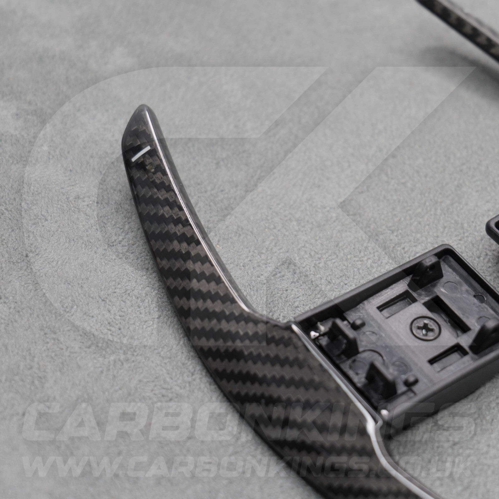 Carbon Fibre & White +/- Gear Paddle Shifters BMW F80 M3 F82 F83 M4 F87 M2 F30