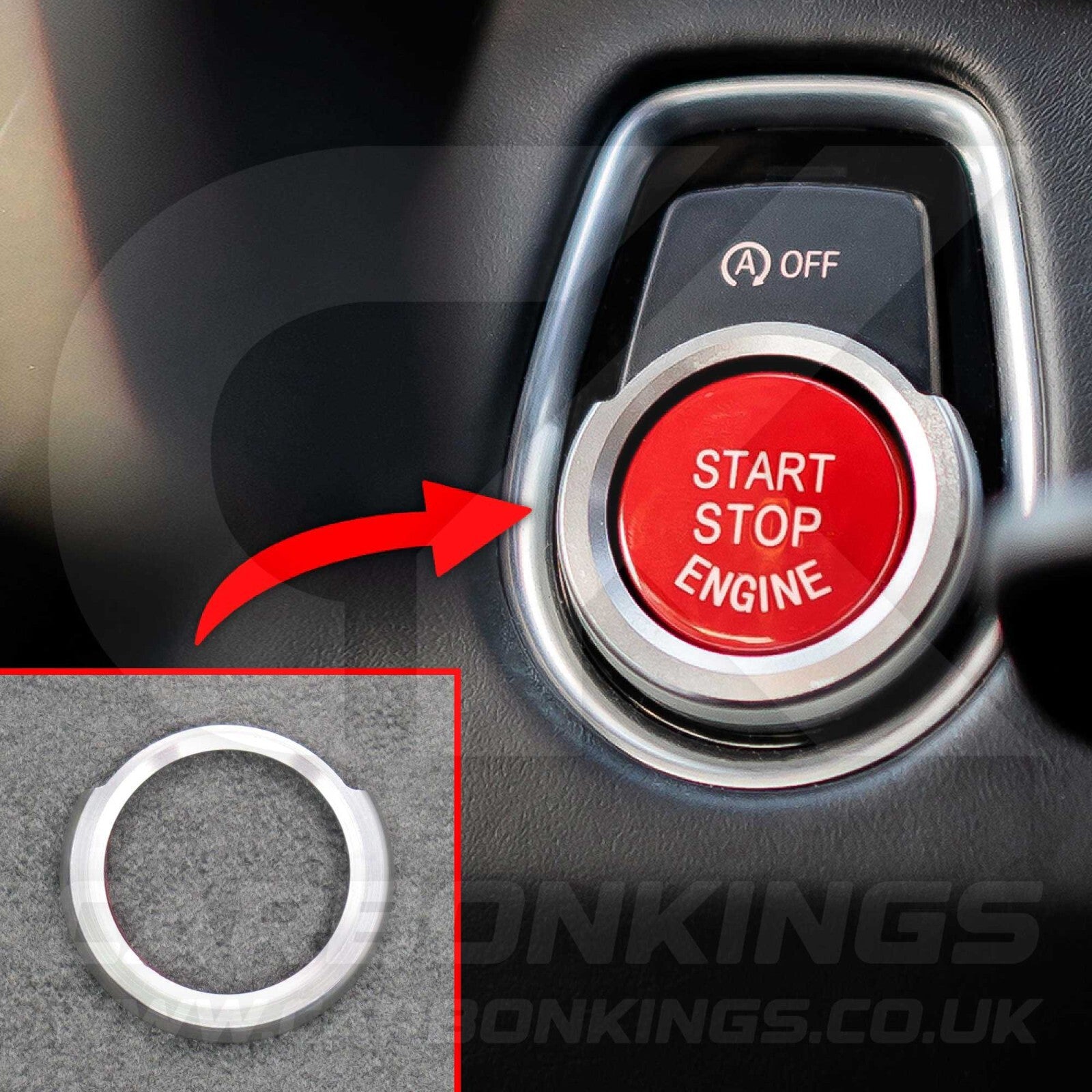 BMW Silver Engine Start Stop Button Trim F87 M2 F80 M3 M4 F30 1 2 3 4 5 Series +