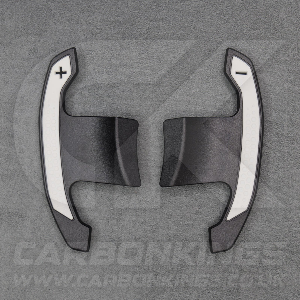 BMW Carbon Fibre / White Gear Shifter Paddles F80 M3 F82 F83 M4 F87 M2 F30 G80