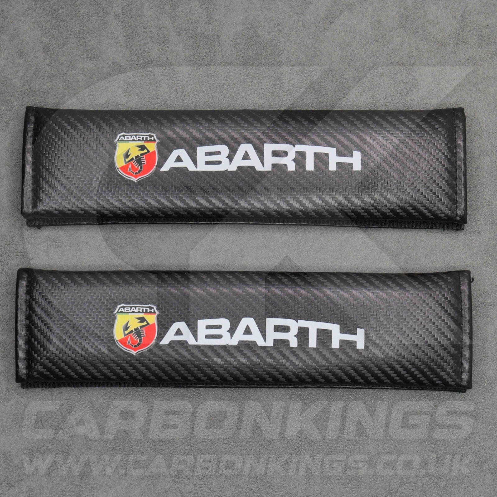Fiat Abarth Carbon Fibre Style Seatbelt Shoulder Cover Pad Protector Set 500 595