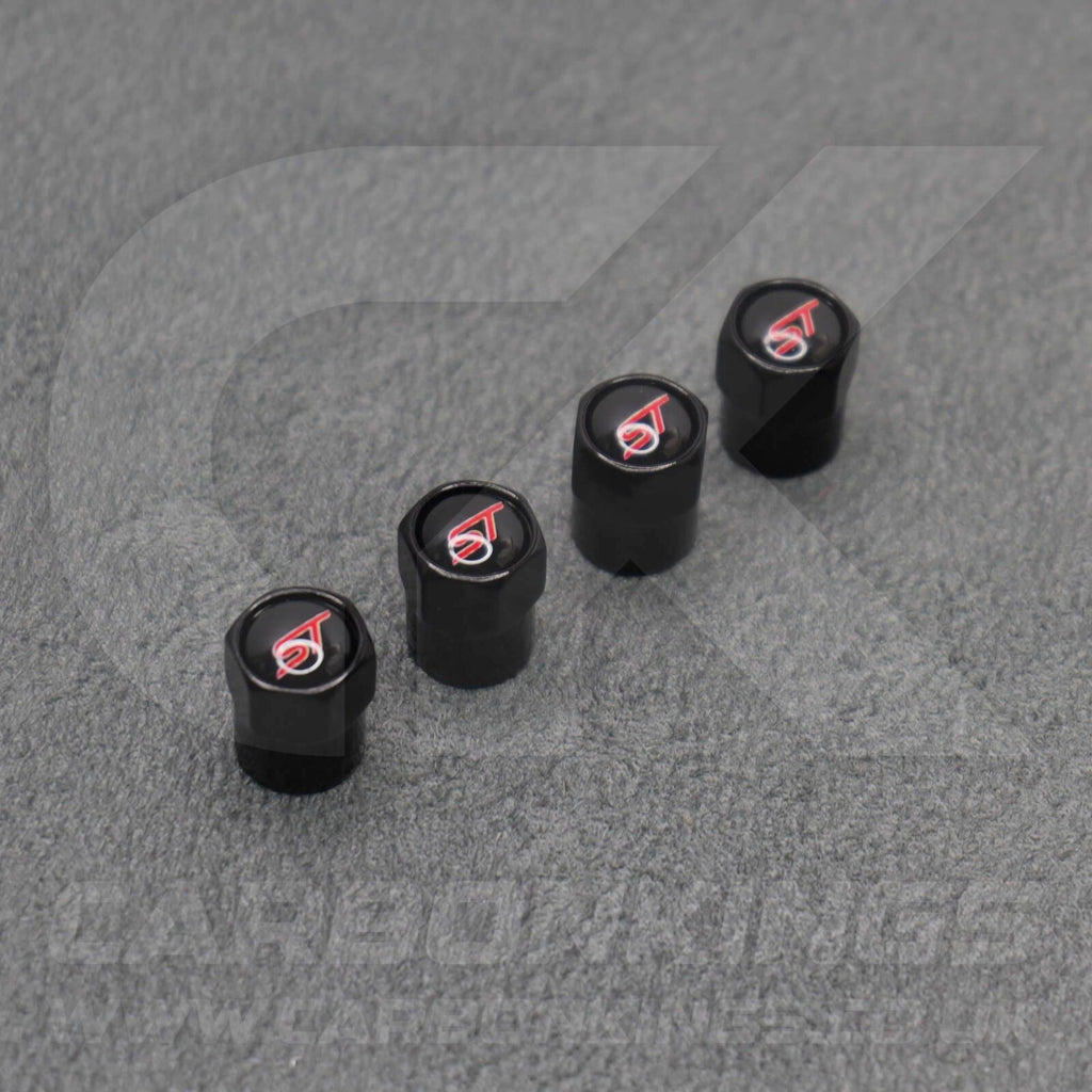 Ford ST Sport Black Anodised Wheel Valve Dust Caps Set Fiesta Focus Edge Puma