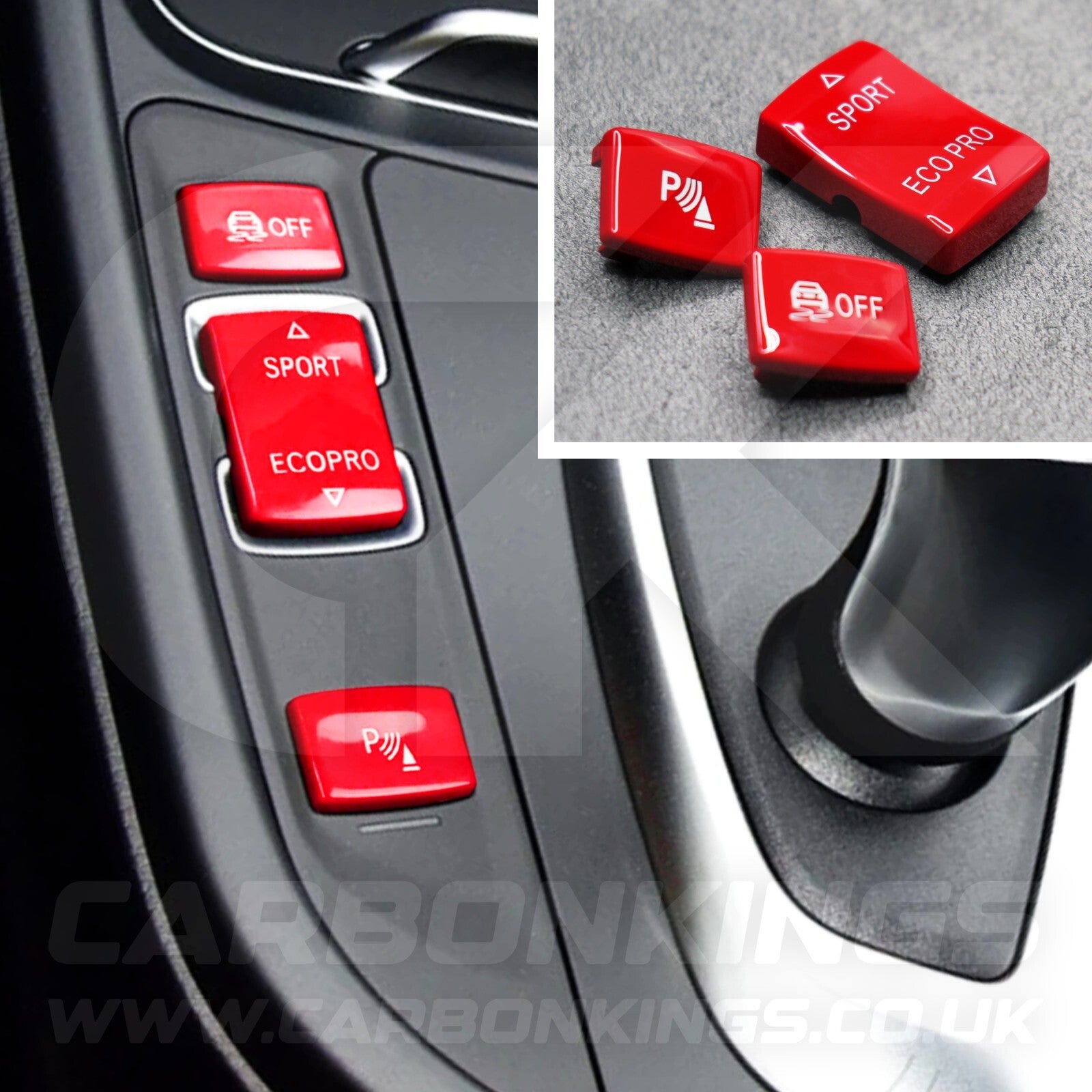 BMW Red Sport Eco Pro DSC Parking Centre Console Buttons F20 F22 F30 F32 F33 F36