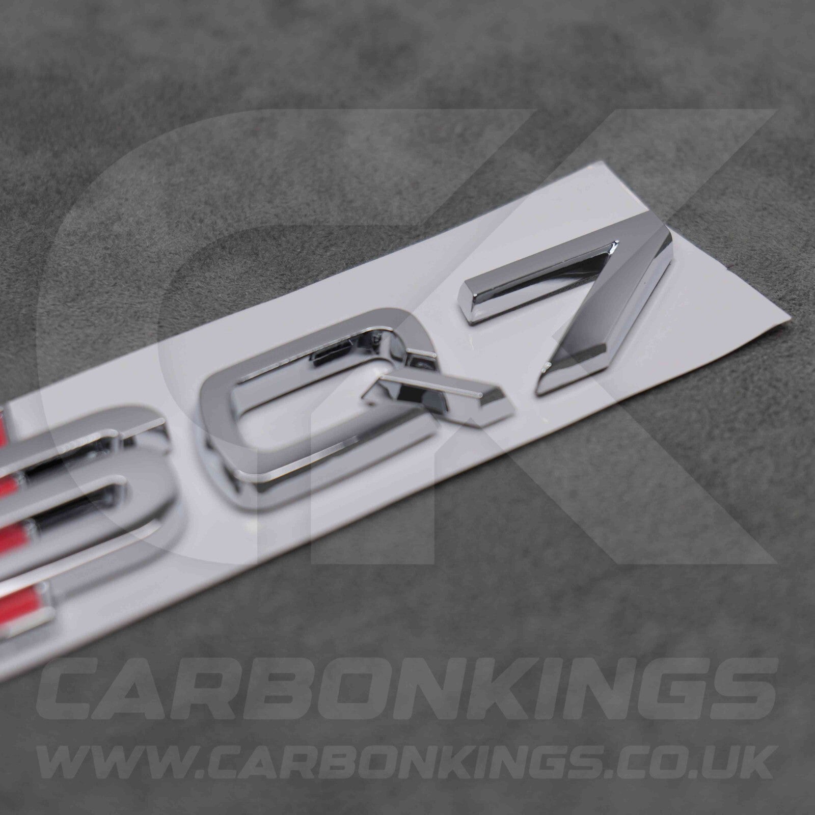 122 x 31mm Audi SQ7 Chrome / Silver Boot Rear Badge Letters Emblem S 4L 4M