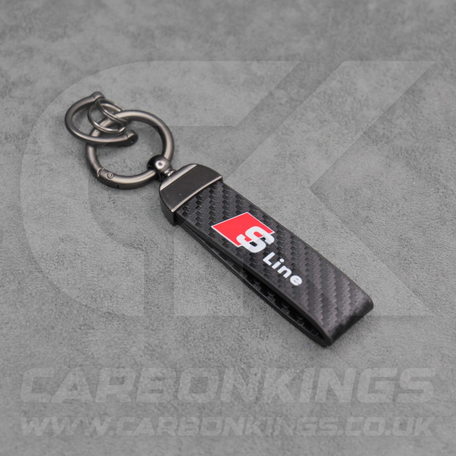Audi S Line Carbon Fibre Key Ring Chain A1 A3 A4 A5 A6 A7 Q3 Q4 Q5 Q6 Q7 Q8