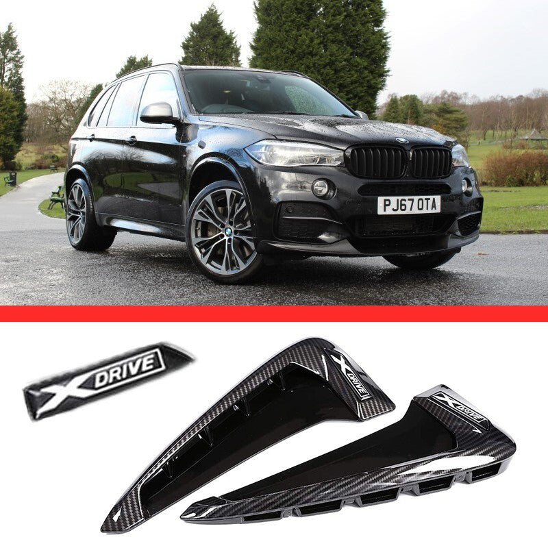 BMW X Drive Carbon Fibre Style Side Fender Vent Trims for X5 F15 SUV 2013 - 2018