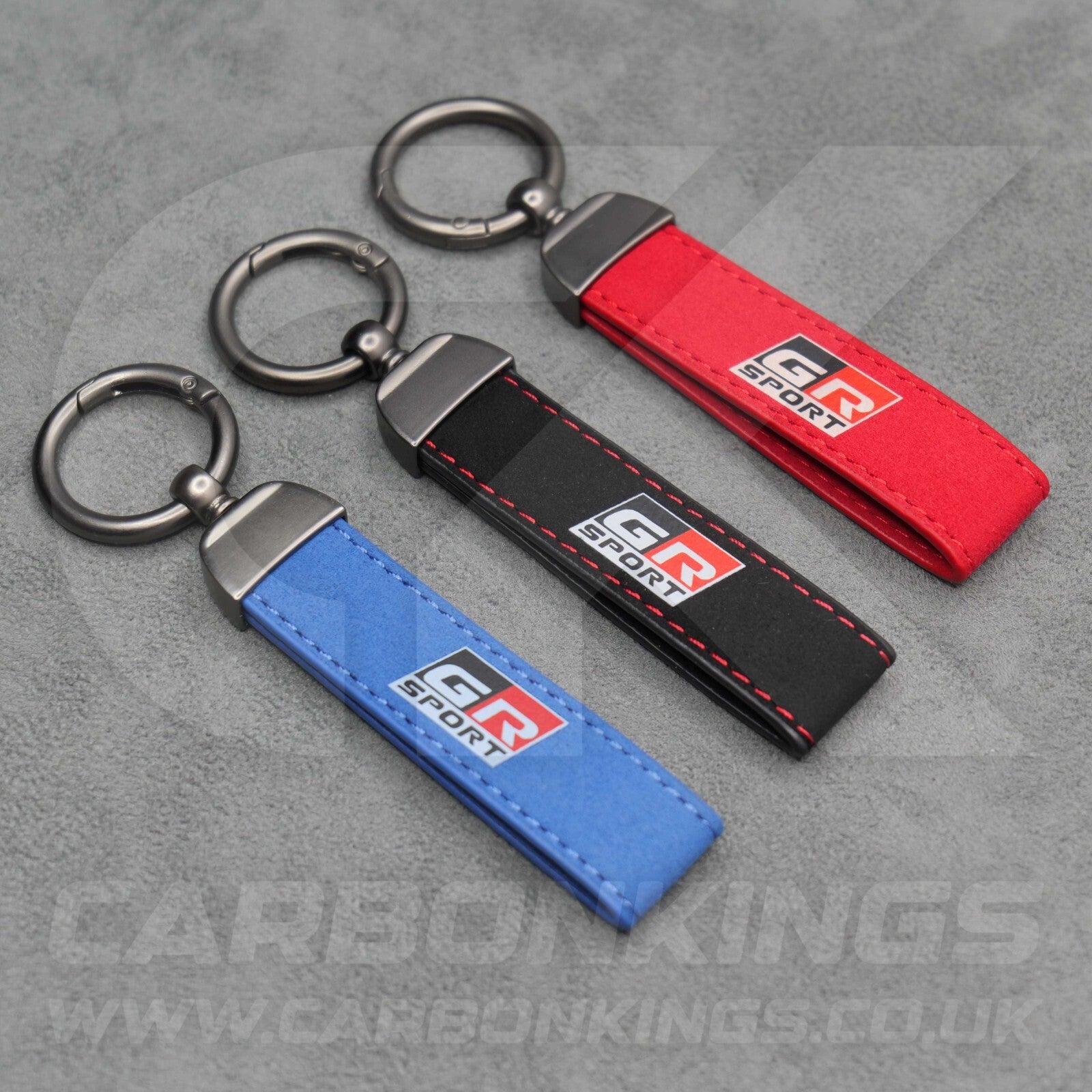 Toyota GR Gazoo Racing Suede Key Ring Chain Yaris Supra Corolla Premium Stitched