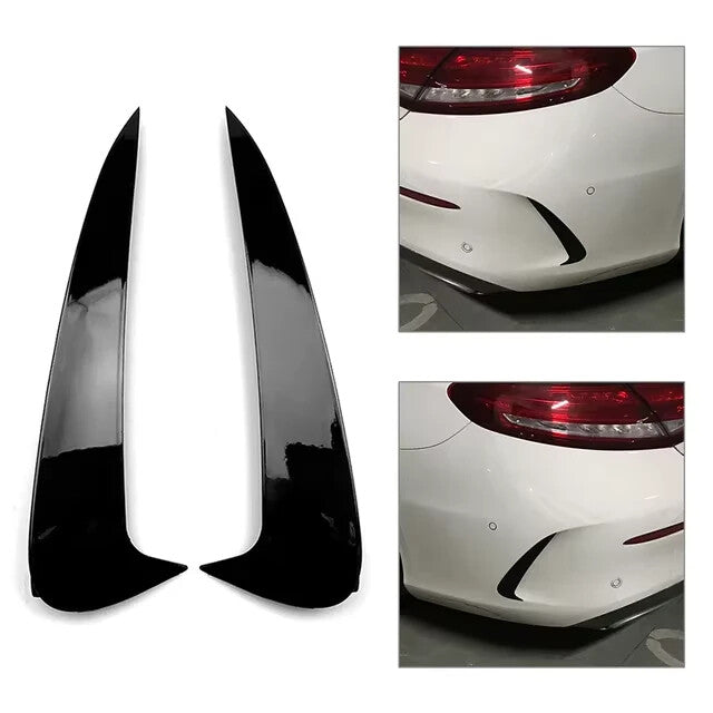 Mercedes C43 C63 Coupe Gloss Black Rear Bumper Side Vent Trims C205 C Class AMG