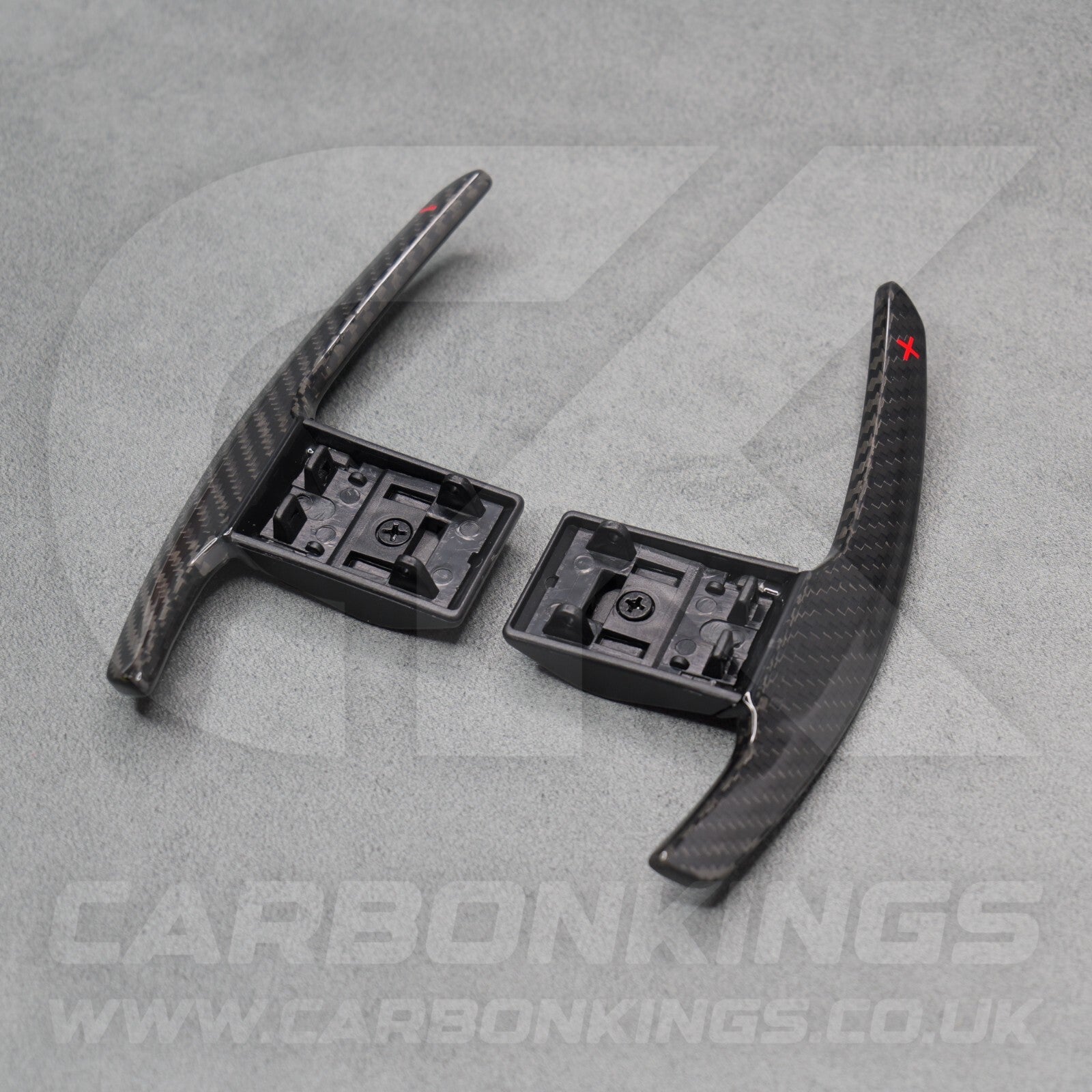 Carbon Fibre & Red +/- Gear Paddle Shifters for BMW F80 M3 F82 F83 M4 F87 M2 F30