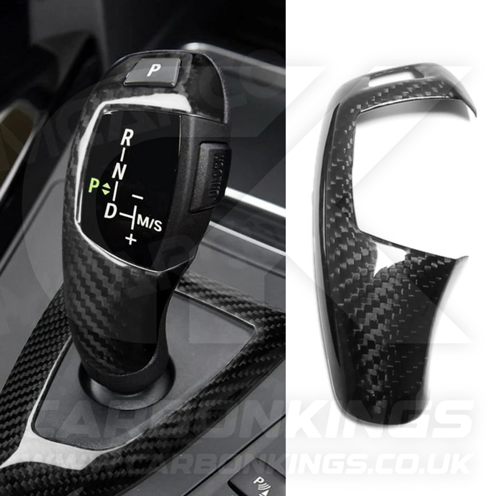 Real Carbon Fibre Gear Knob Trim for BMW F15 F20 F25 F30 F32 F06 F10 F35 F36