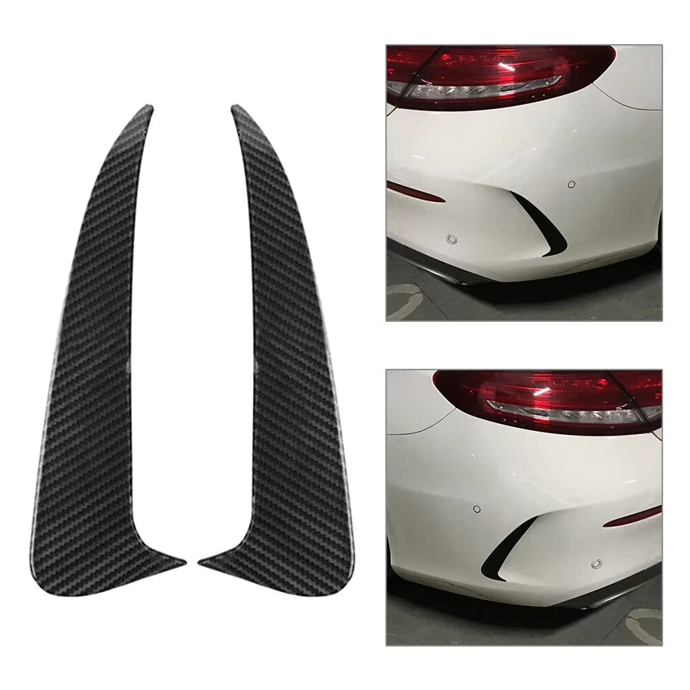 Mercedes C43 C63 Coupe Carbon Fibre Style Rear Bumper Side Vent Trims C205 AMG