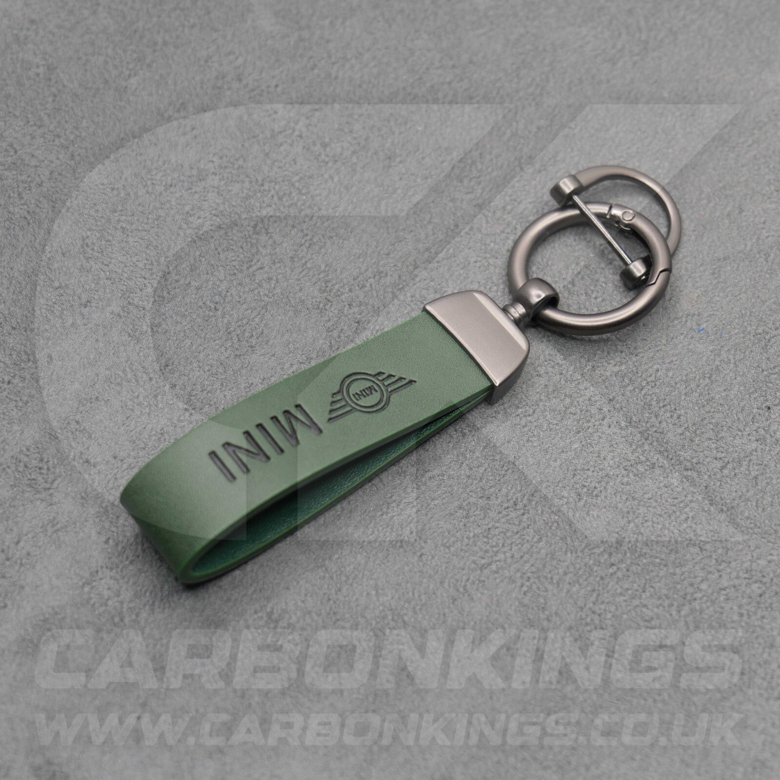 Mini Cooper Green Leather Key Ring Chain Premium Car Keys One S JCW R55 R56 R57