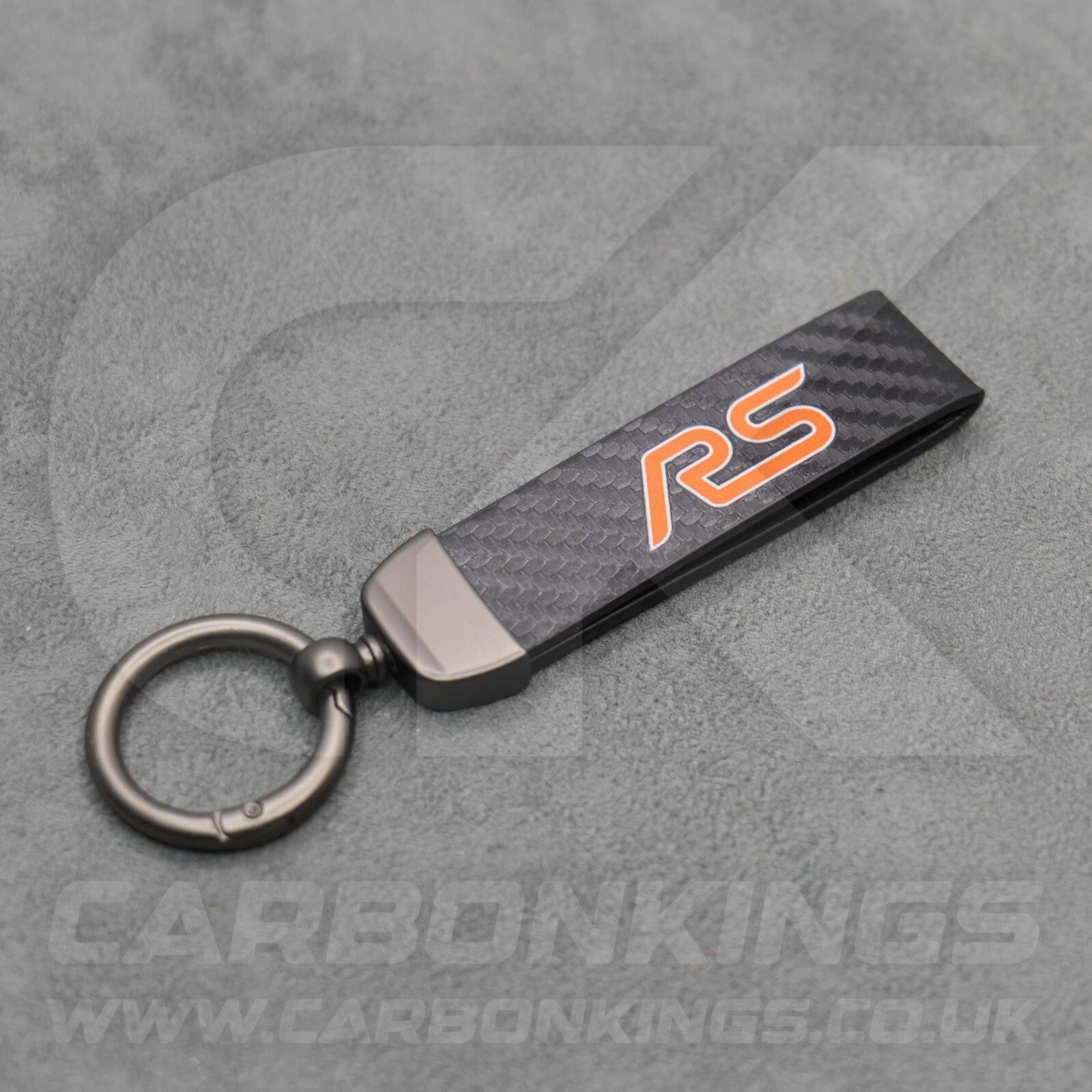 Ford RS Carbon Fibre Style Key Ring Chain Premium Focus Escort Fiesta Puma