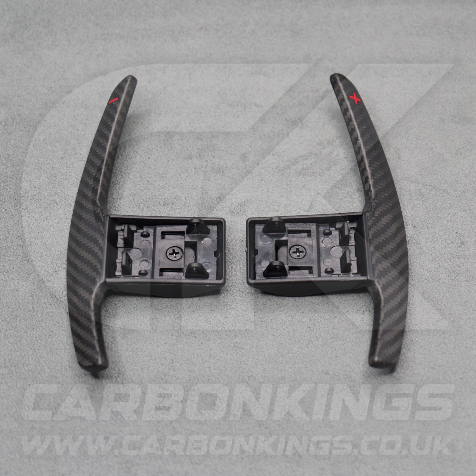 Satin Carbon Fibre & Red +/- Gear Paddle Shifters BMW F80 M3 F82 F83 M4 F87 M2
