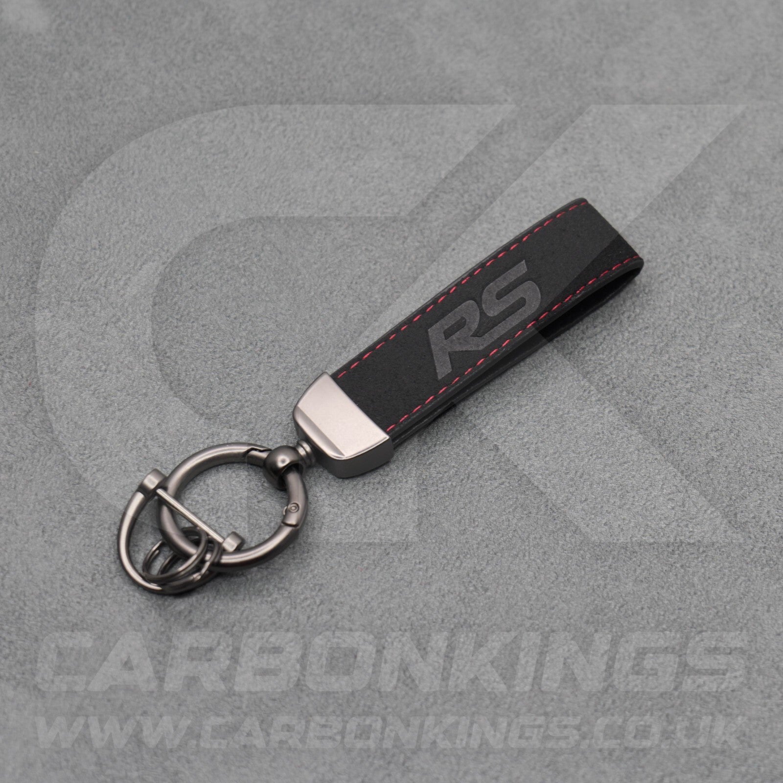 Ford RS Suede Key Ring Chain Alcantara Stitched Premium Focus Fiesta Puma