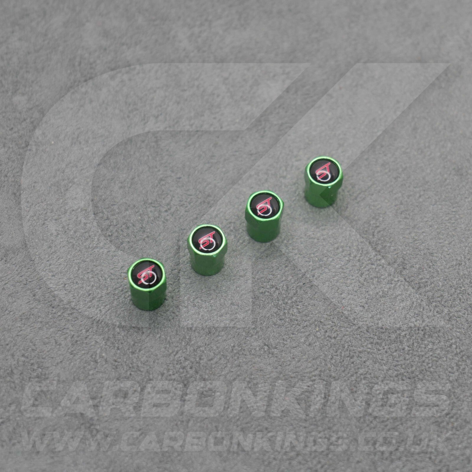 Ford ST Sport Green Anodised Wheel Valve Dust Caps Set Fiesta Focus Edge Puma