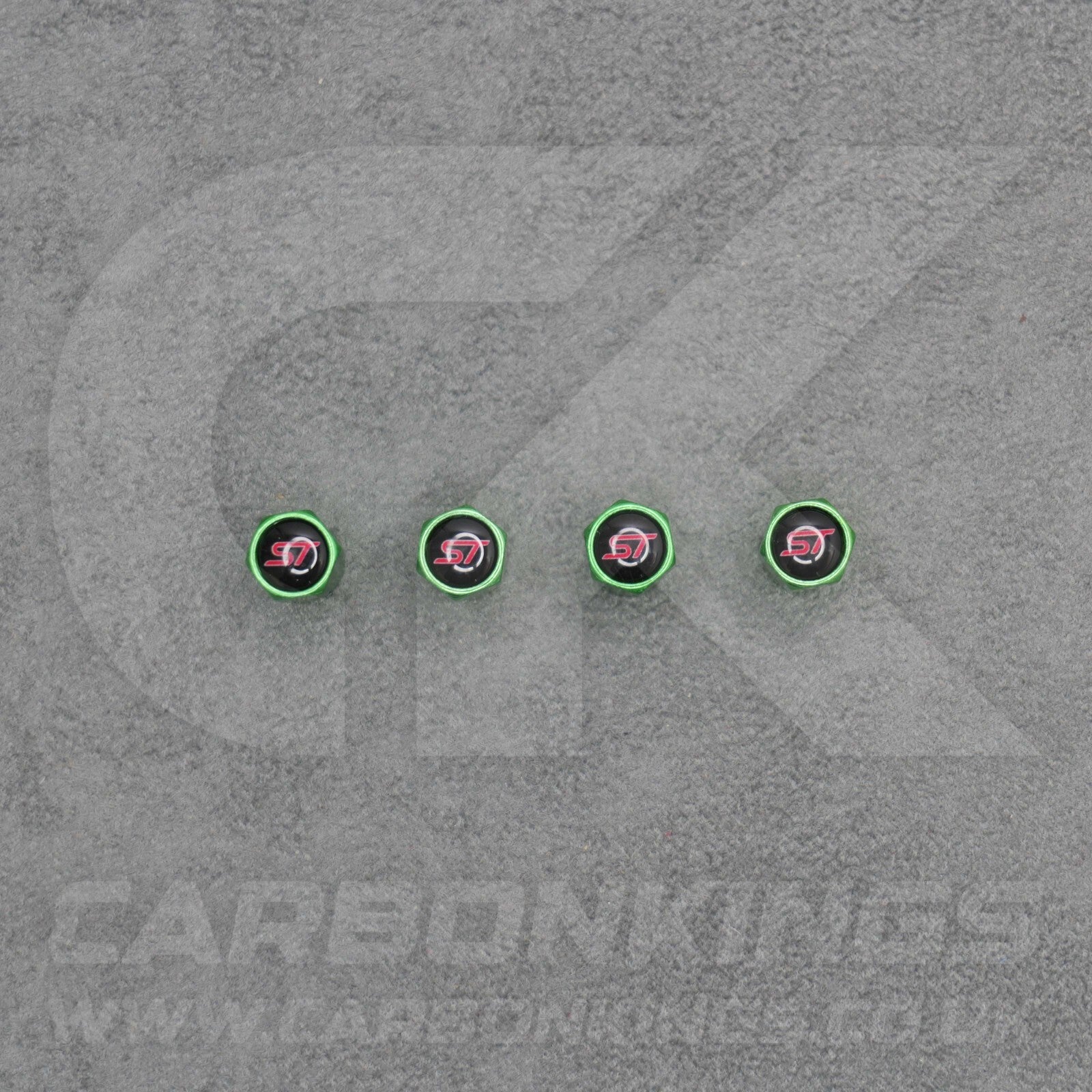 Ford ST Sport Green Anodised Wheel Valve Dust Caps Set Fiesta Focus Edge Puma