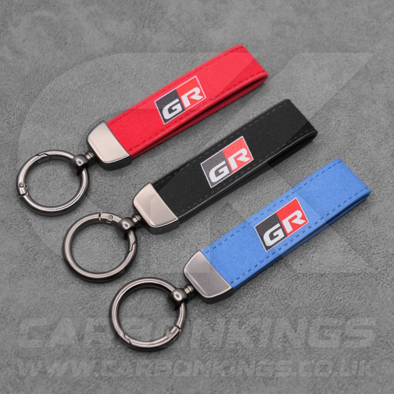Toyota GR Gazoo Racing Suede Stitched Key Ring Chain Yaris Supra GR86 GT86