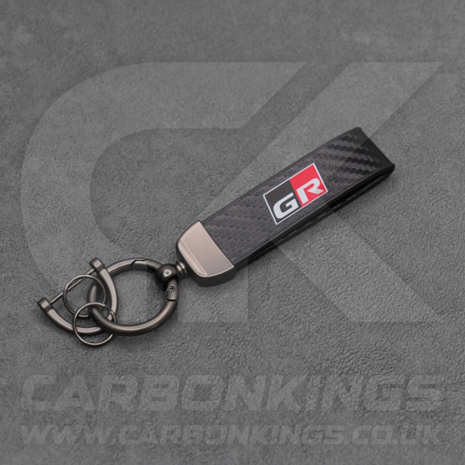 Toyota GR Gazoo Racing Carbon Fibre Style Key Ring Chain Yaris Supra GR86 GT86