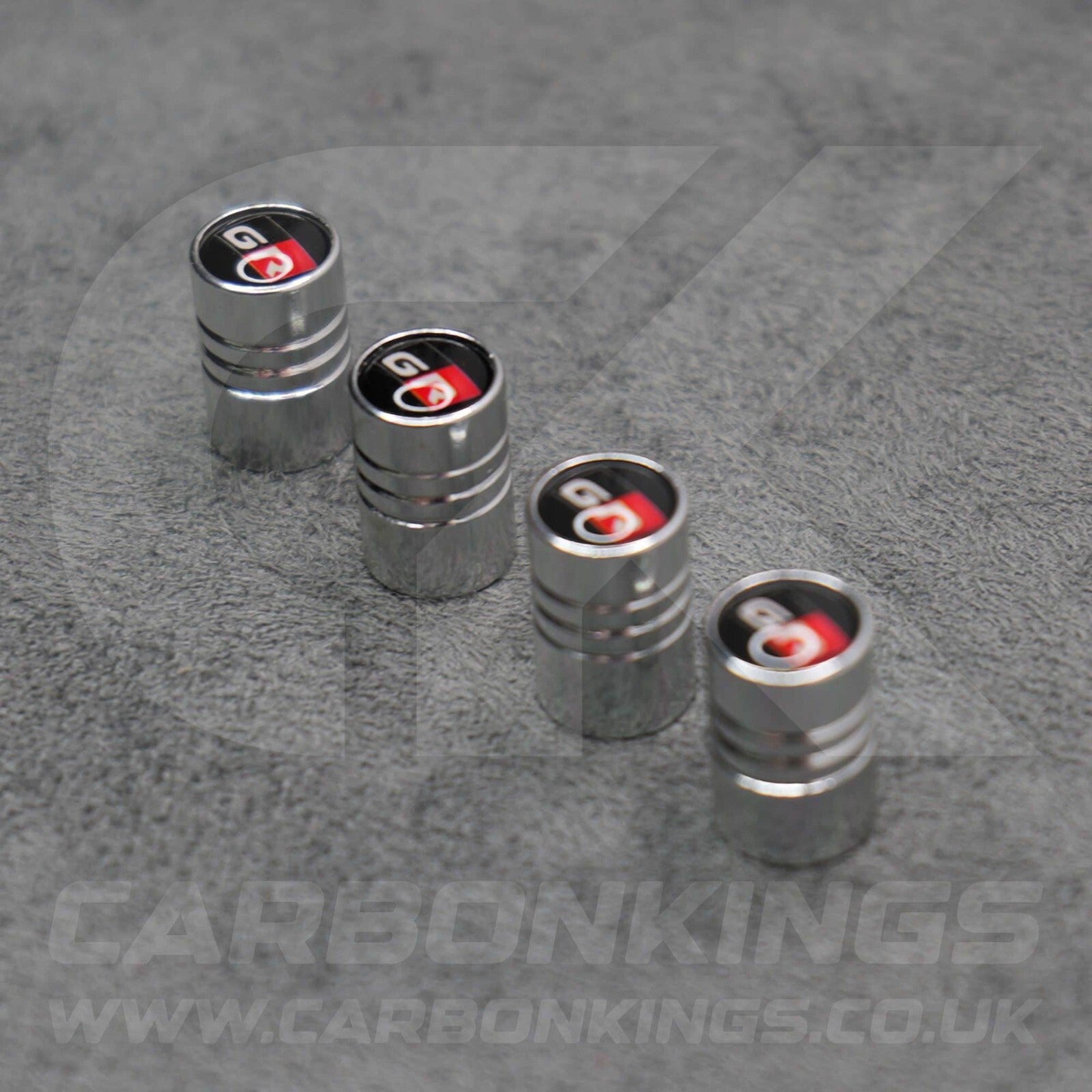 Toyota GR Gazoo Racing Silver Anodised Wheel Valve Dust Caps Yaris GR86 Supra