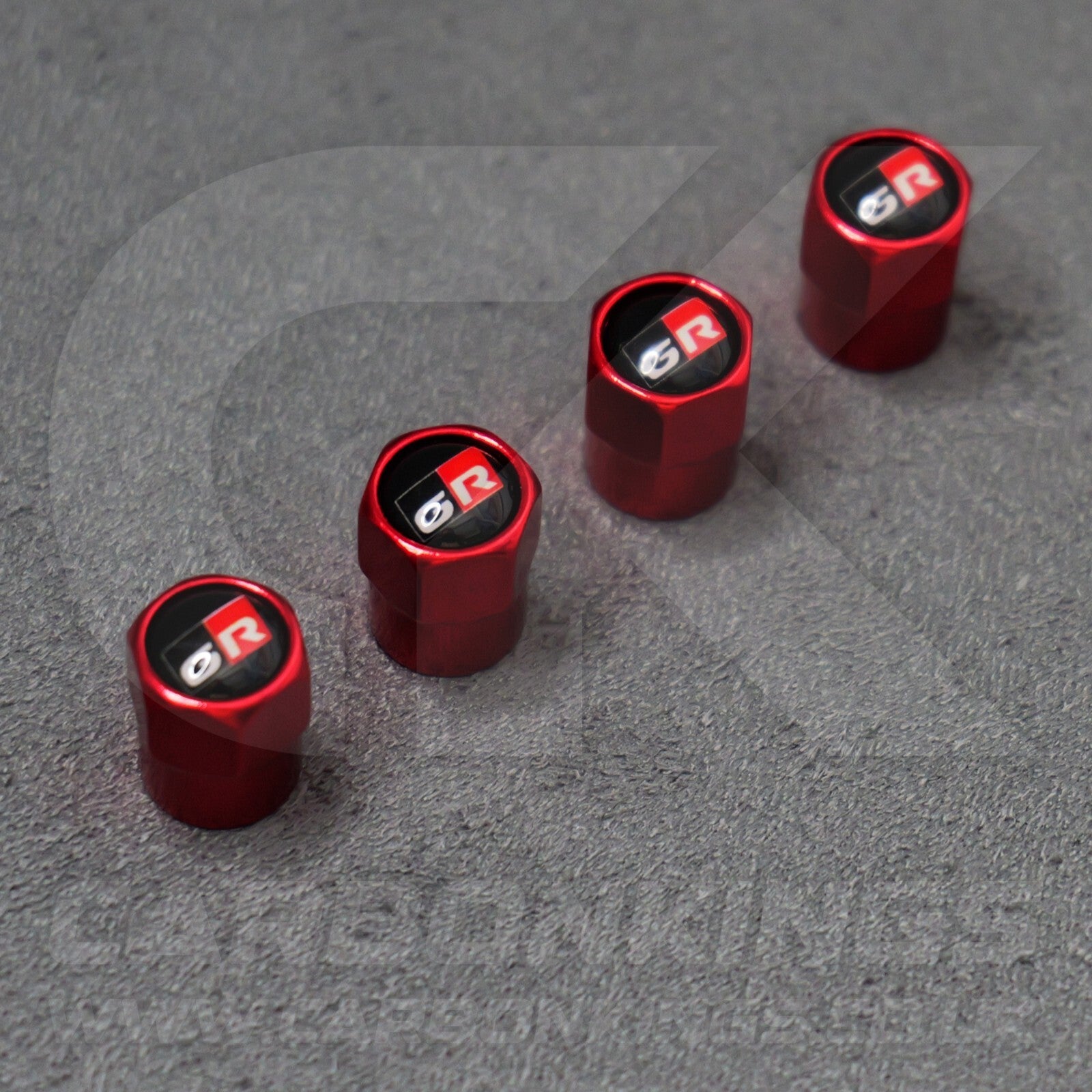 Toyota GR Gazoo Racing Red Anodised Wheel Valve Dust Caps Set Yaris GR86 Supra