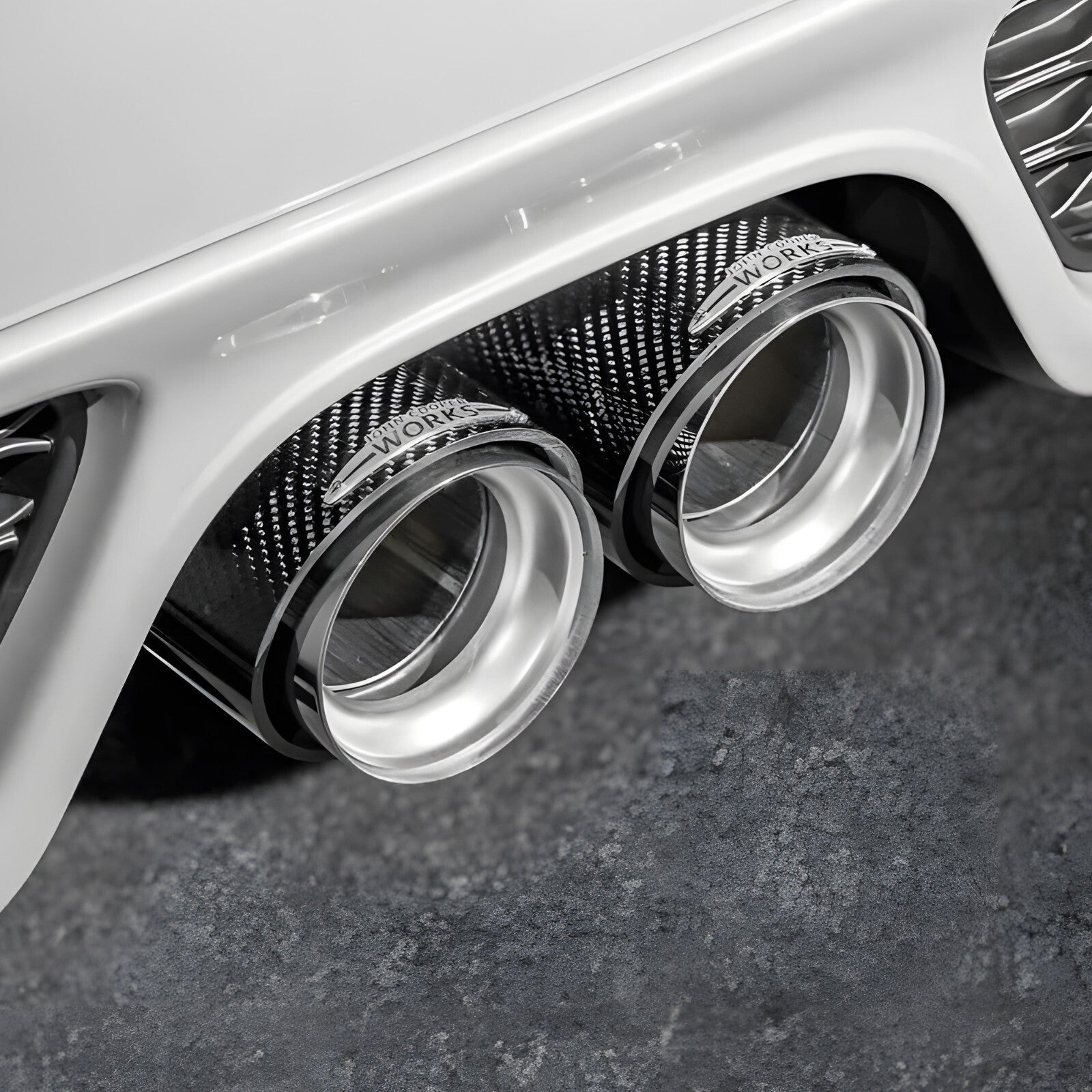 85mm Mini JCW Satin Carbon Fibre Exhaust Tips F55 F56 F57 F60 R55 R59 Cooper S D