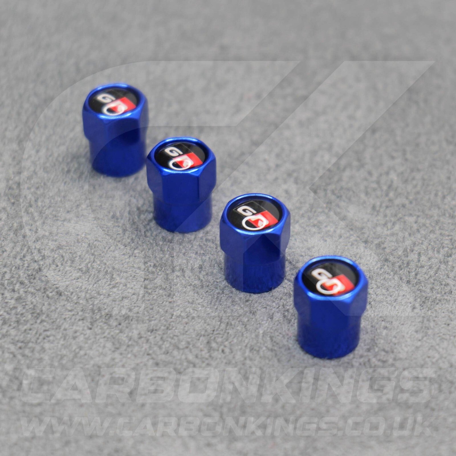 Toyota GR Gazoo Racing Blue Anodised Wheel Valve Dust Caps Set Yaris GR86 Supra