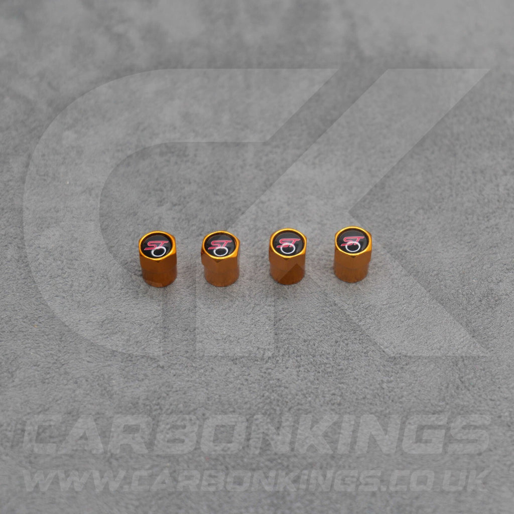 Ford ST Sport Orange Anodised Wheel Valve Dust Caps Set Fiesta Focus Edge Puma