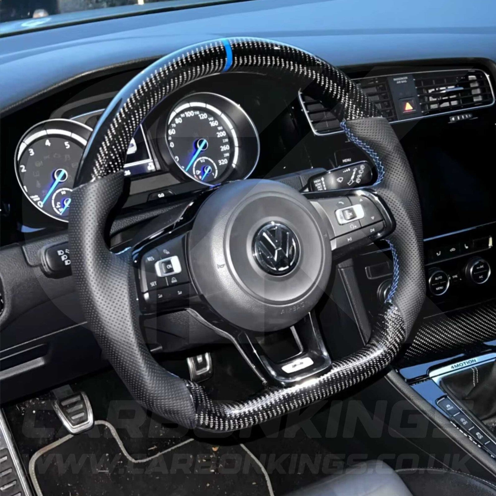 Volkswagen Carbon Fibre Steering Wheel VW Golf MK7 MK7.5 R R-Line GTI GTE GTD +