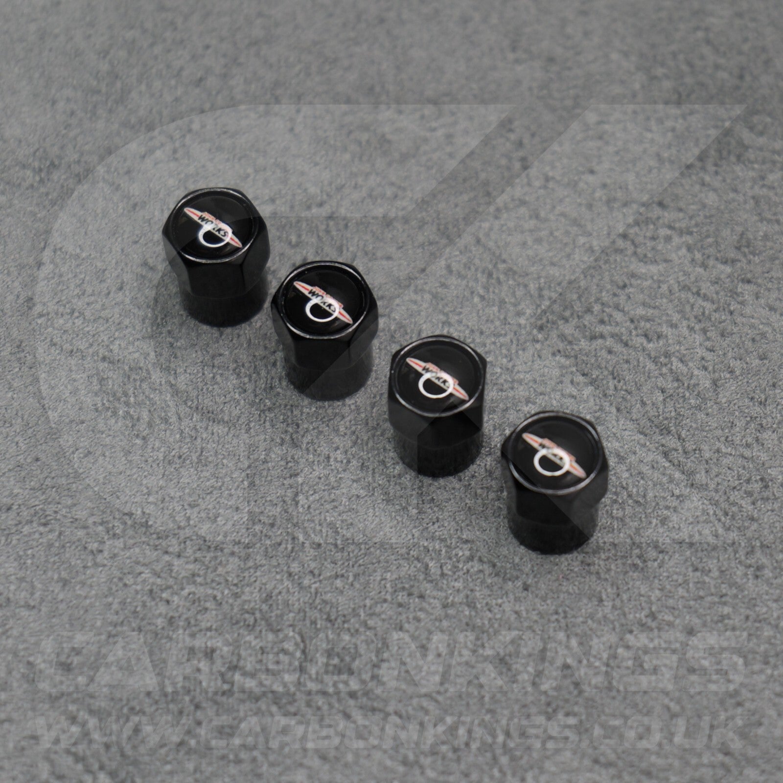 Mini John Cooper Works Black Anodised Wheel Valve Dust Caps Set F54 F55 R56 R55