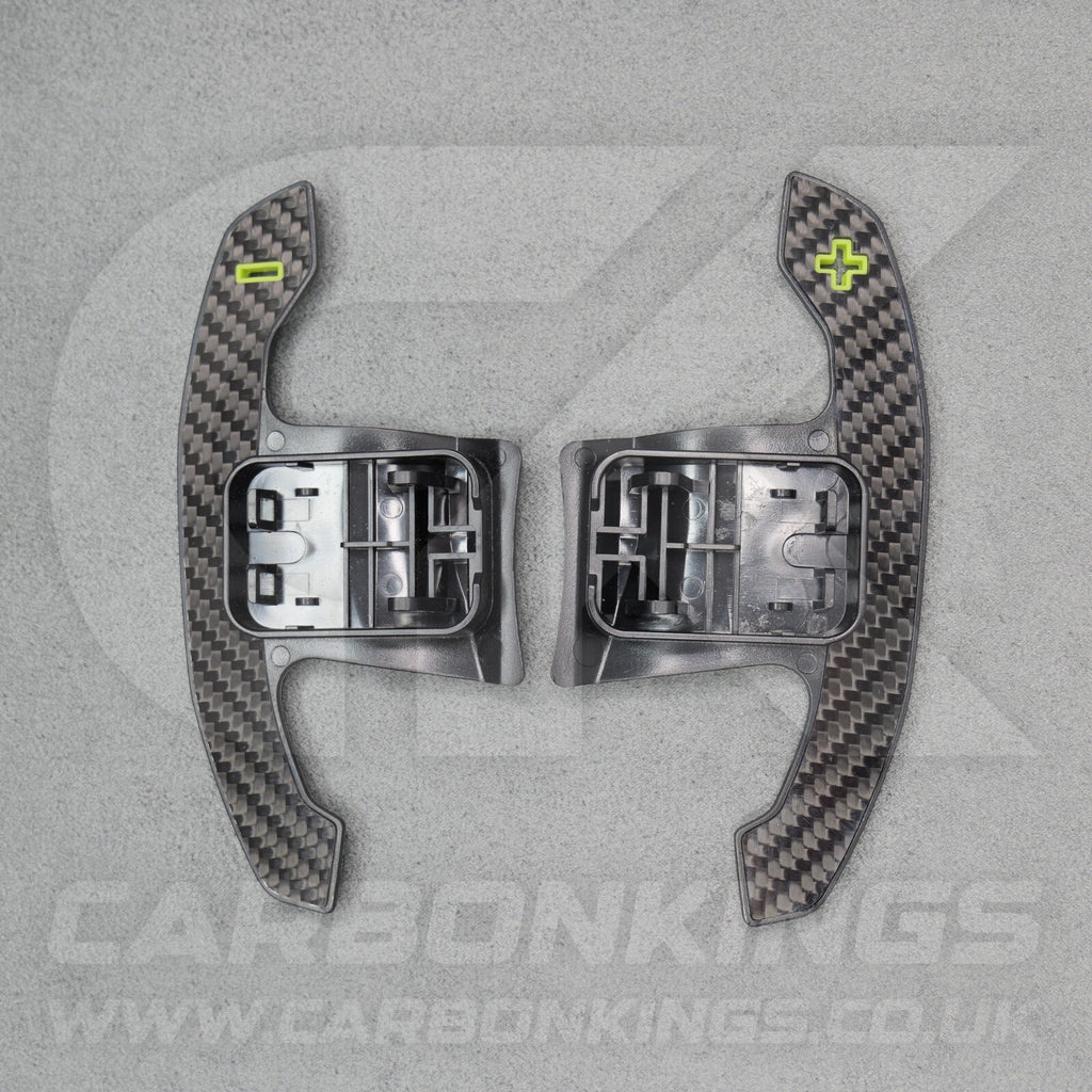 BMW Carbon Fibre / Yellow Gear Paddles Shifters F80 M3 F82 F83 M4 F87 M2 F30 G20