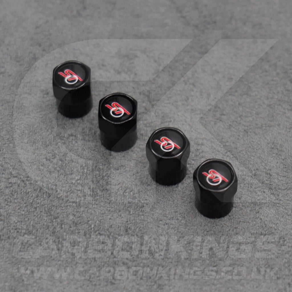 Ford ST Sport Black Anodised Wheel Valve Dust Caps Set Fiesta Focus Edge Puma