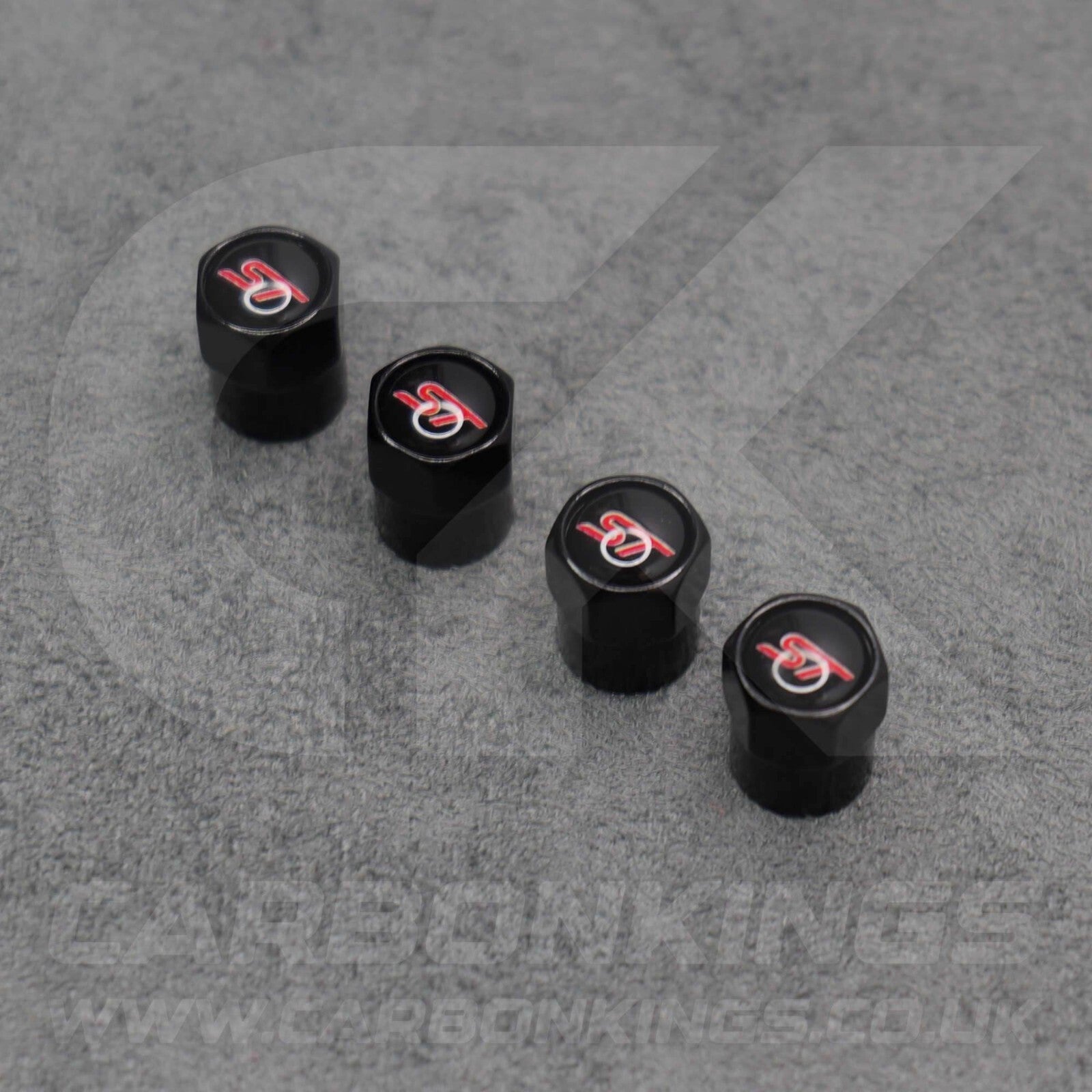 Ford ST Sport Black Anodised Wheel Valve Dust Caps Set Fiesta Focus Edge Puma