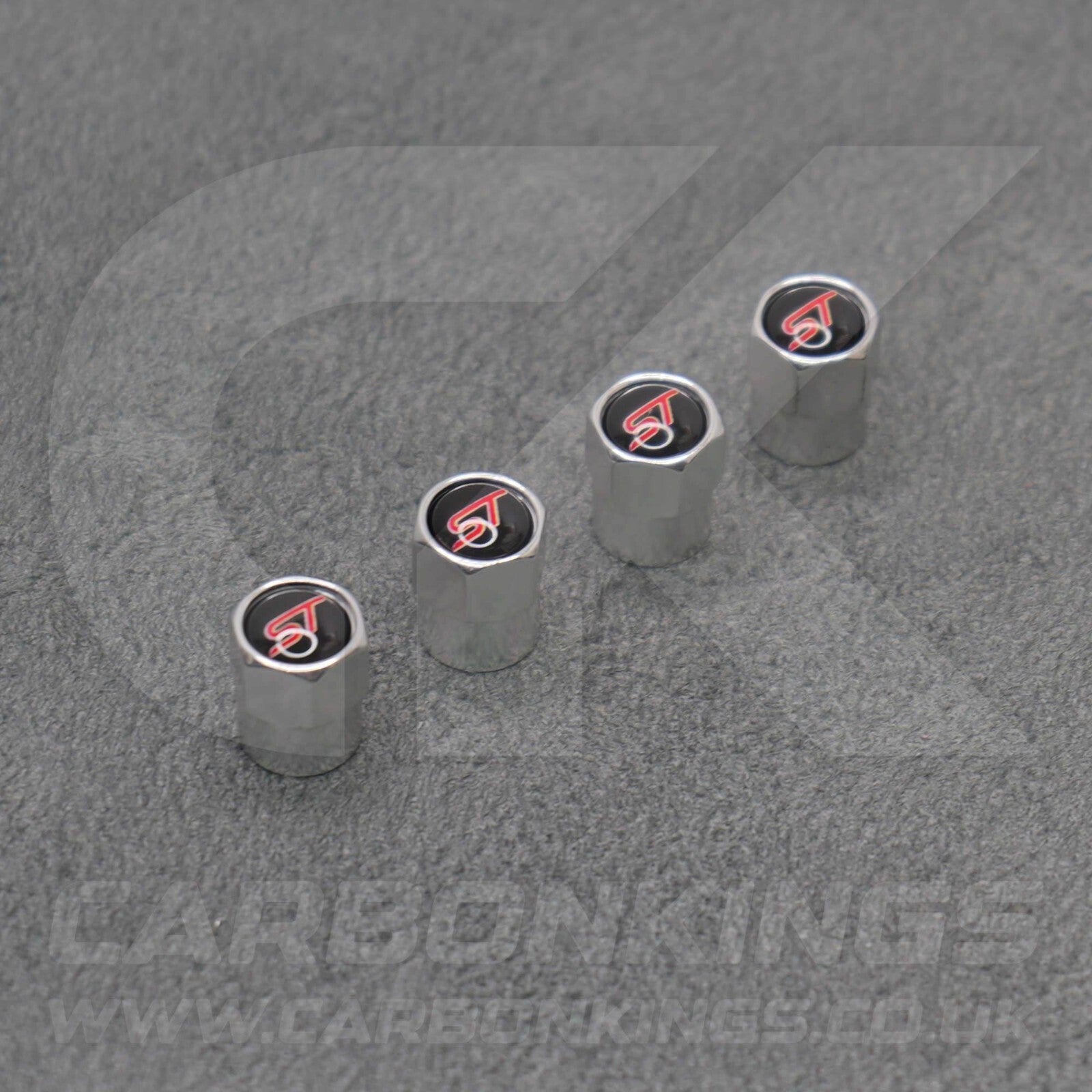 Ford ST Sport Silver Anodised Wheel Valve Dust Caps Set Fiesta Focus Edge Puma
