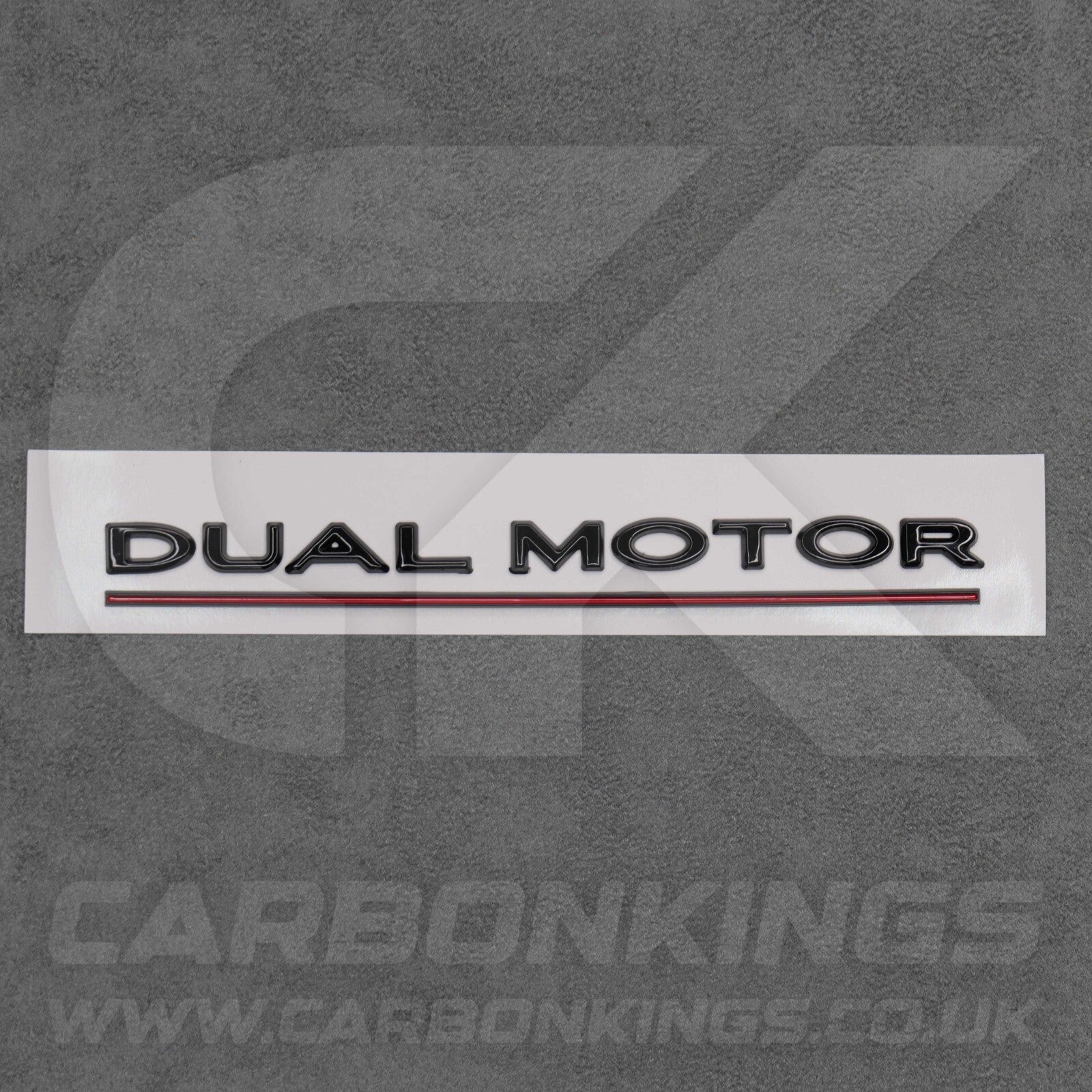 Tesla Gloss Black with Red Line Dual Motor Rear Boot Badge Letters Model S 3 X Y
