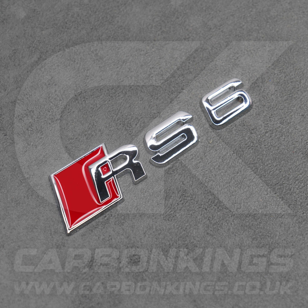 Audi RS6 Silver Chrome Boot Rear Badge Letters Logo Emblem C4 C5 C6 C7 C7.5 C8