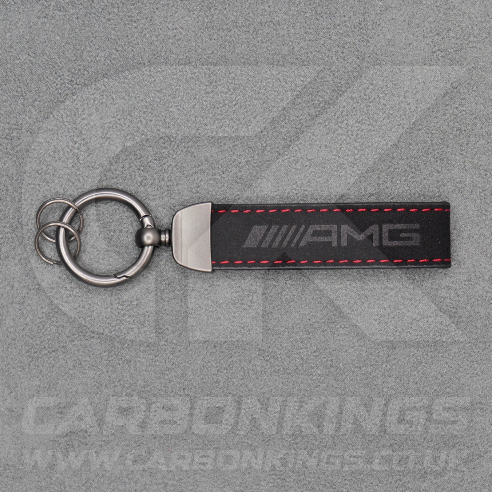 Mercedes AMG Black Suede Key Ring Chain Alcantara Stitched C63 C43 A45 E63 A35
