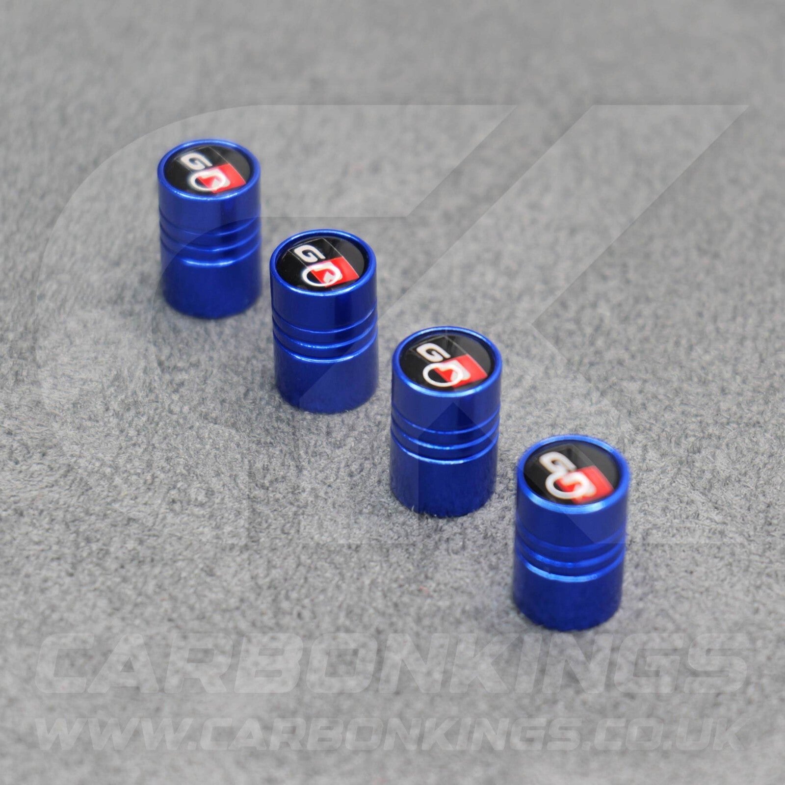 Toyota GR Gazoo Racing Blue Anodised Wheel Valve Dust Caps Set Yaris GR86 Supra